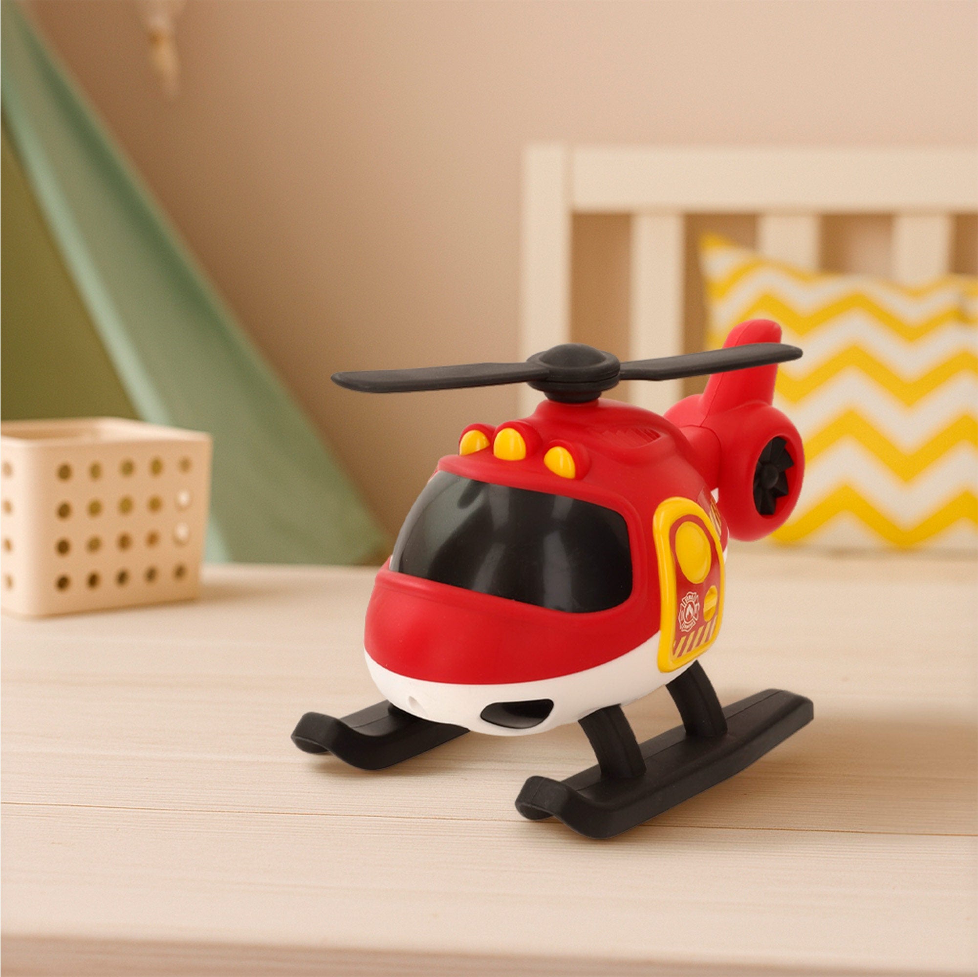 Camião de bombeiros de brinquedo Teamsterz com helicóptero