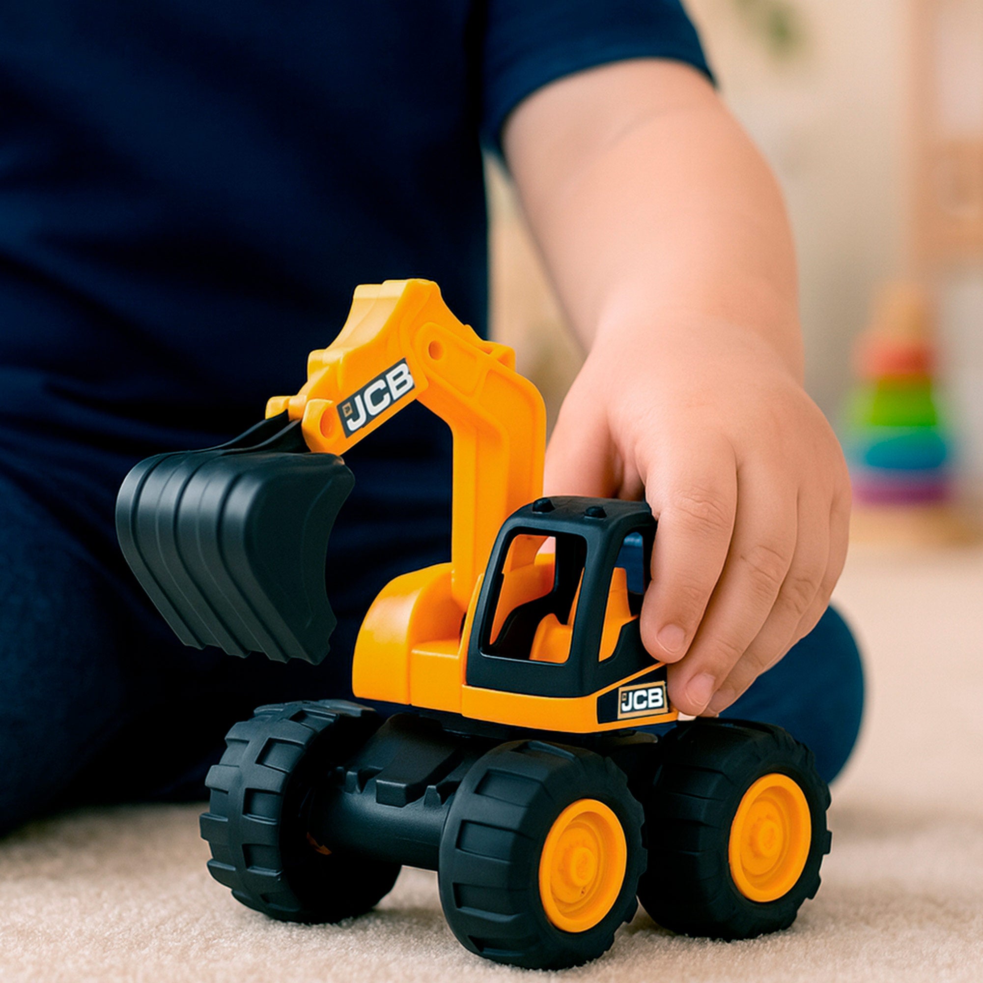 Camião de construção de brinquedo Teamsterz com escavadora