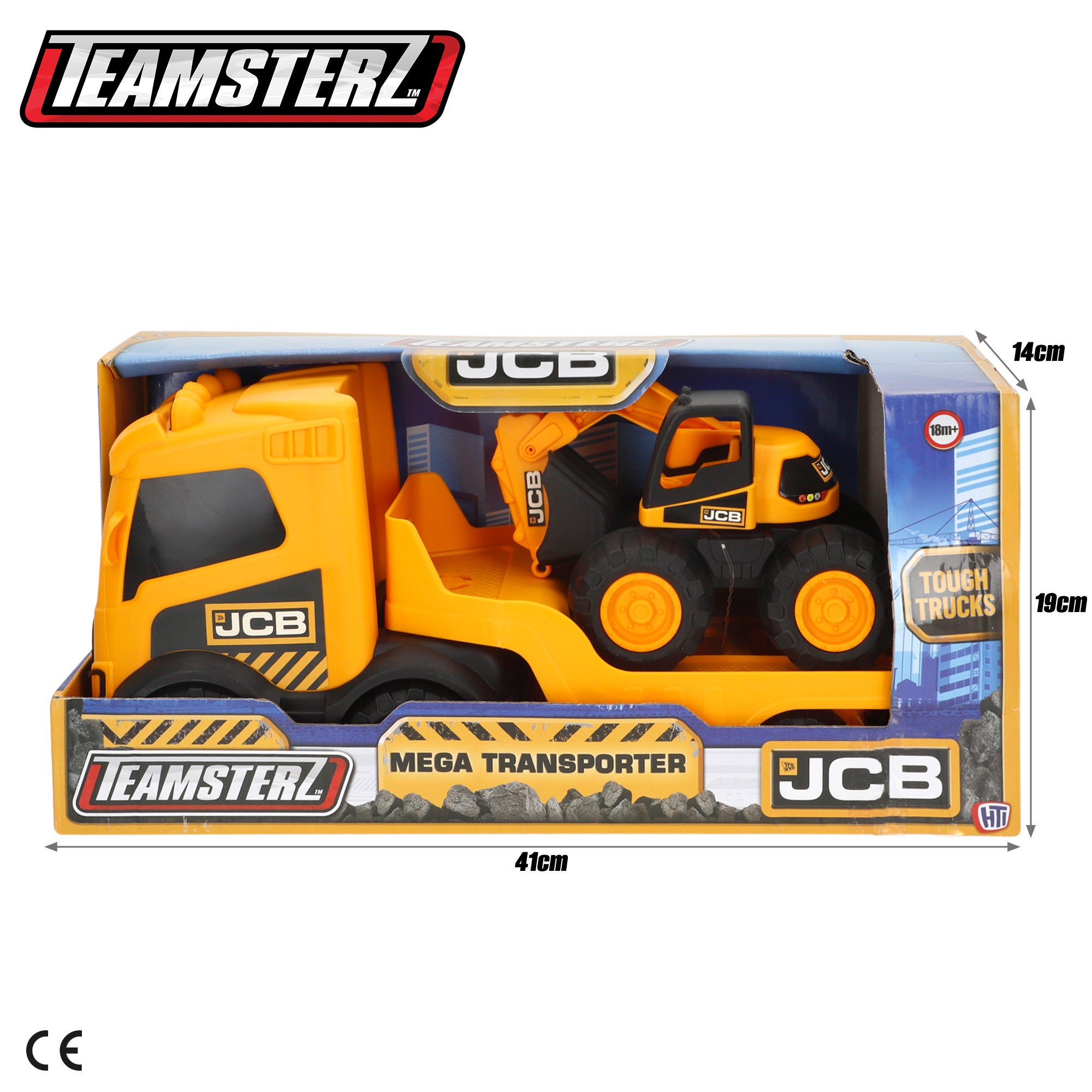 Camião de construção de brinquedo Teamsterz com escavadora