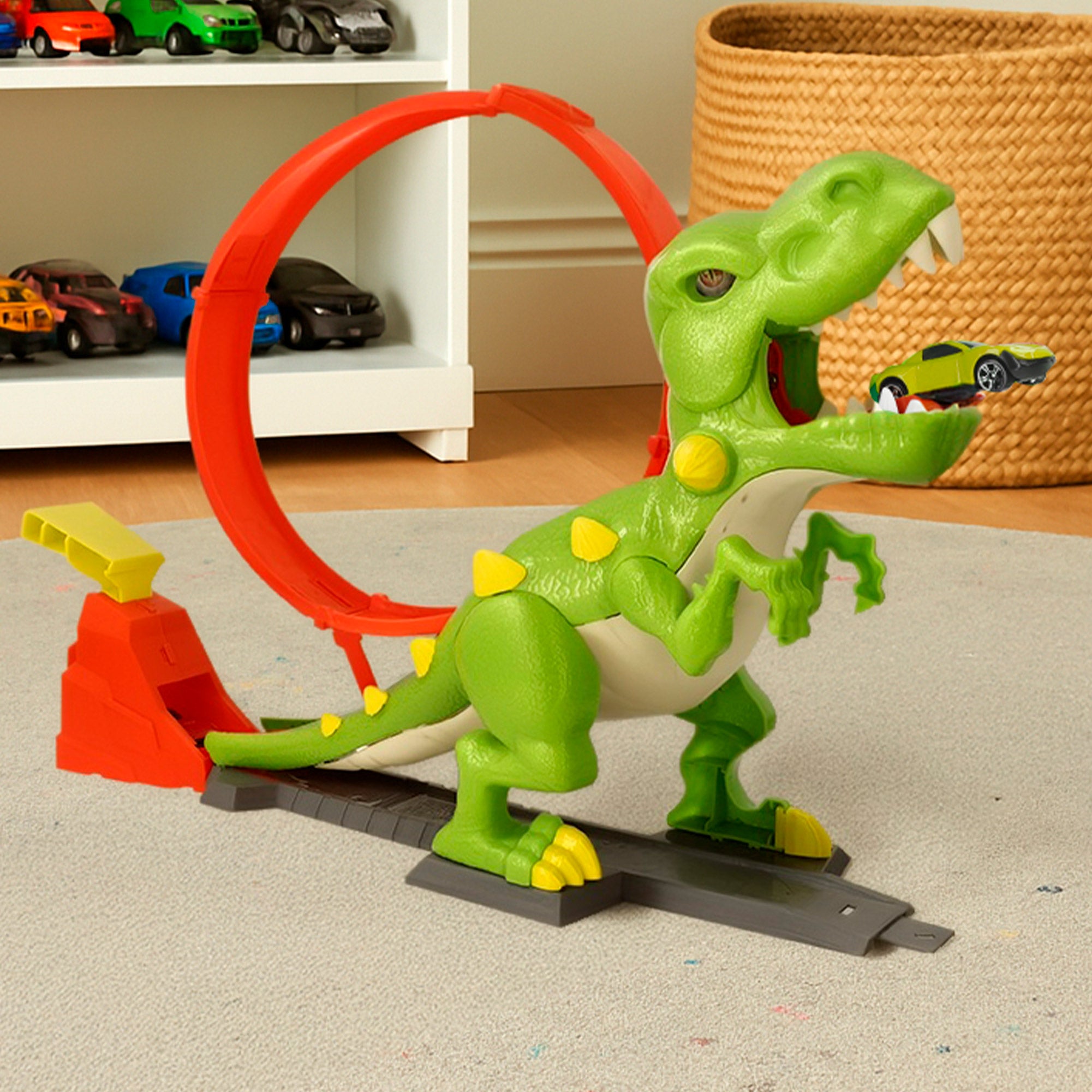 Pista de lançamento de carros Teamsterz com laço e carro em metal