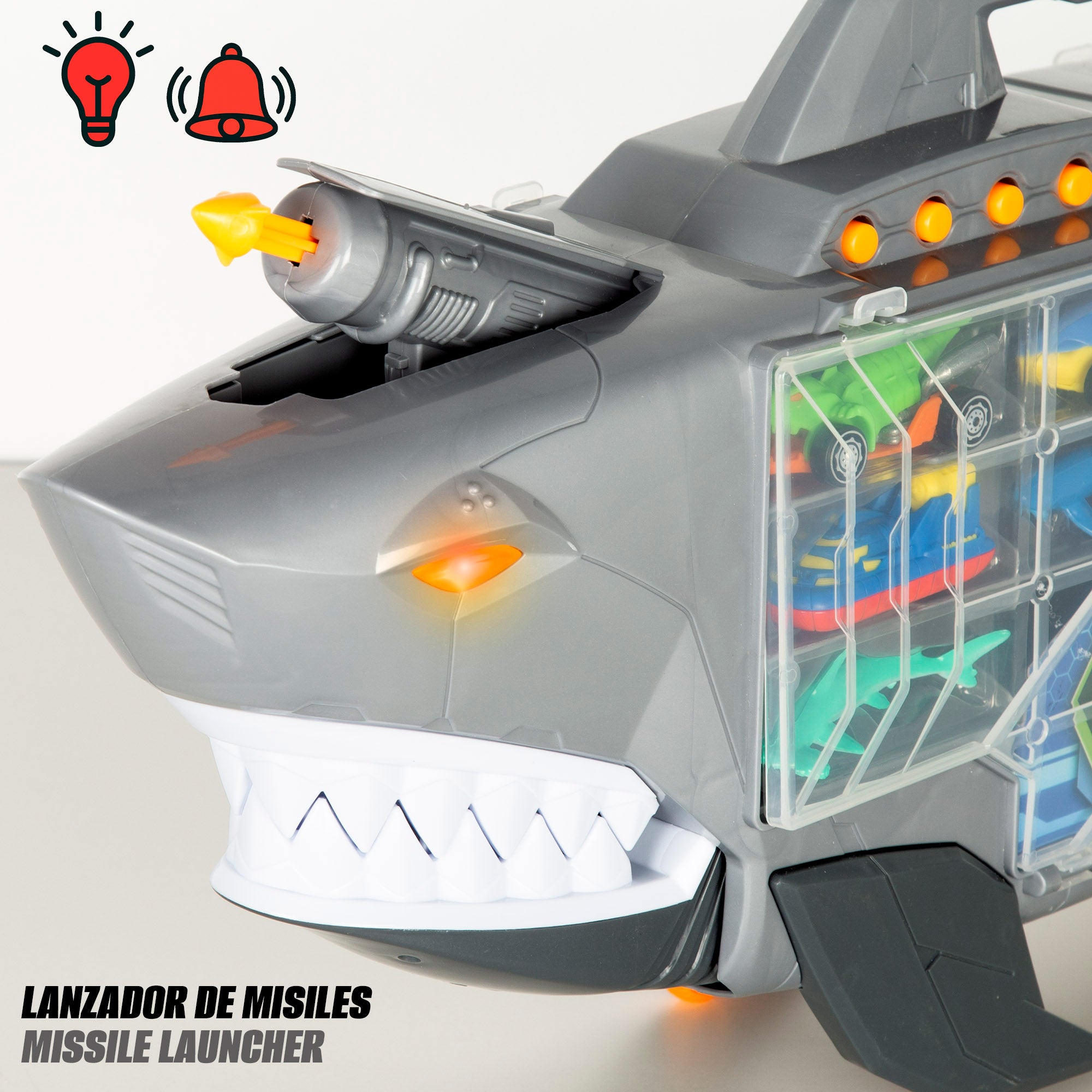 Estojo de transporte para automóvel Teamsterz Roboshark com rampa e lançador
