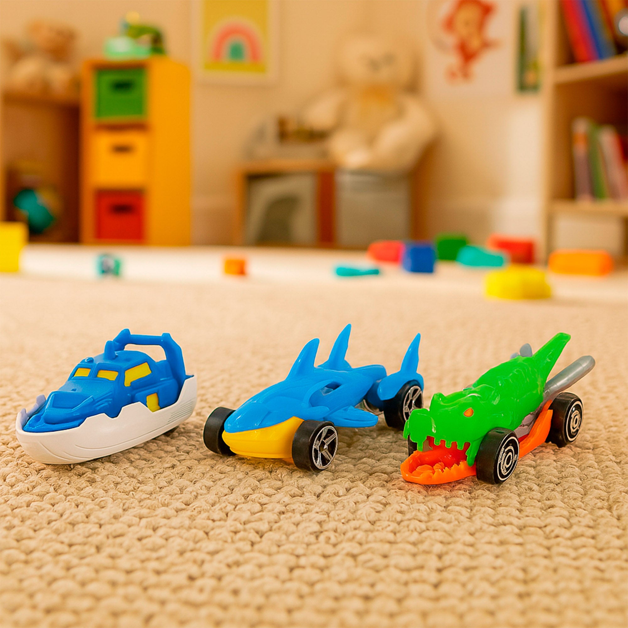 Estojo de transporte para automóvel Teamsterz Roboshark com rampa e lançador