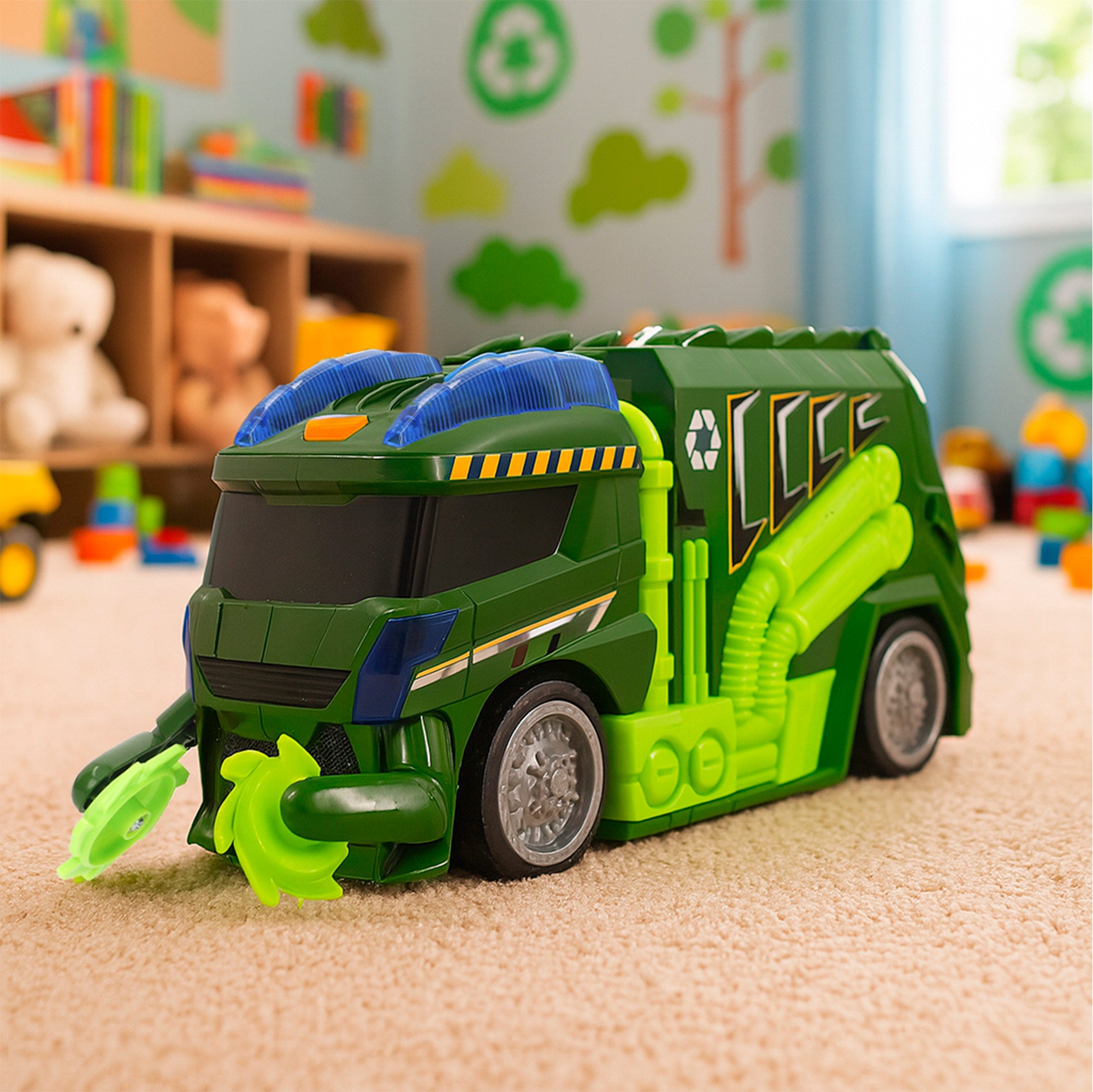 Camião de reciclagem Teamsterz com luzes e sons.