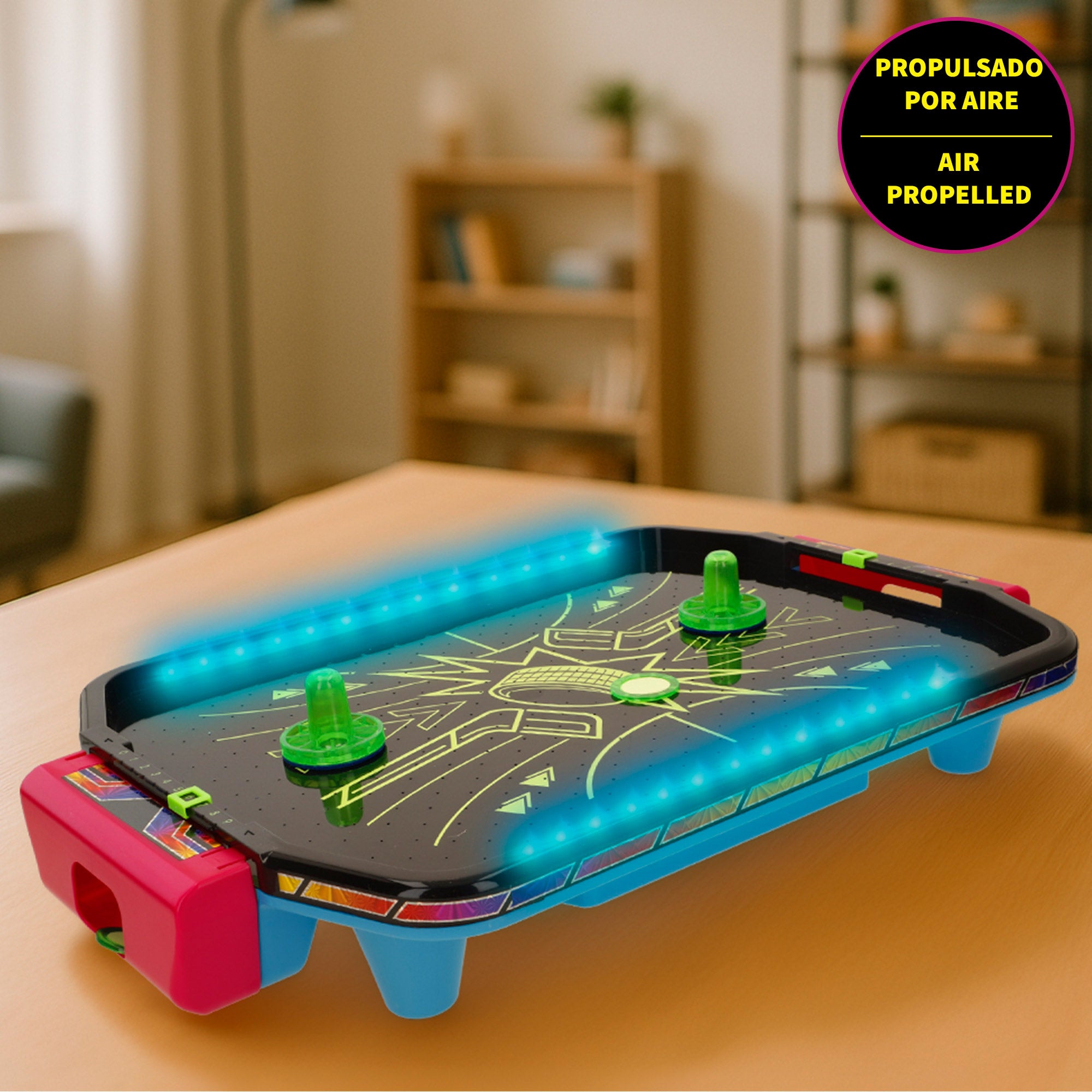 Air Hockey de Mesa Neon com Luzes CB Games