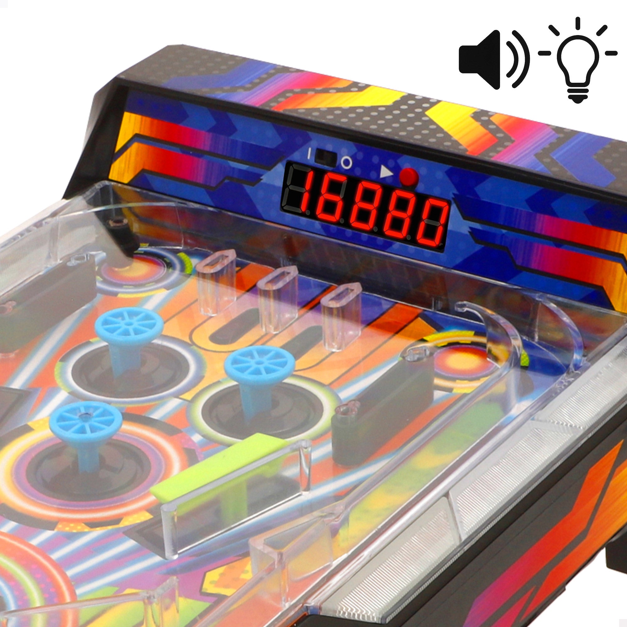 Pinball de mesa néon com luzes e som CB Games
