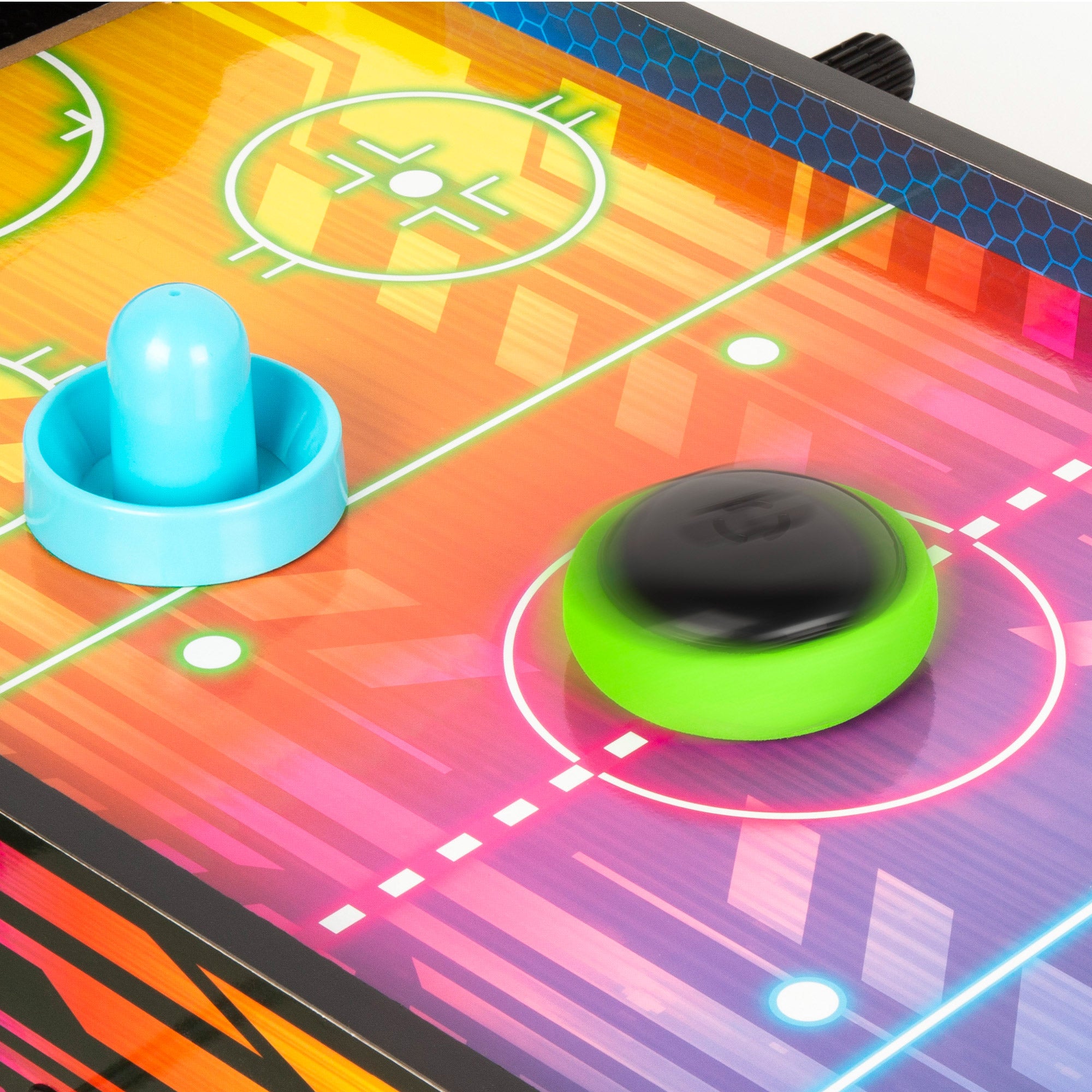 Mesa de Air Hockey e Matraquilhos Neon 2 em 1 da CB Games