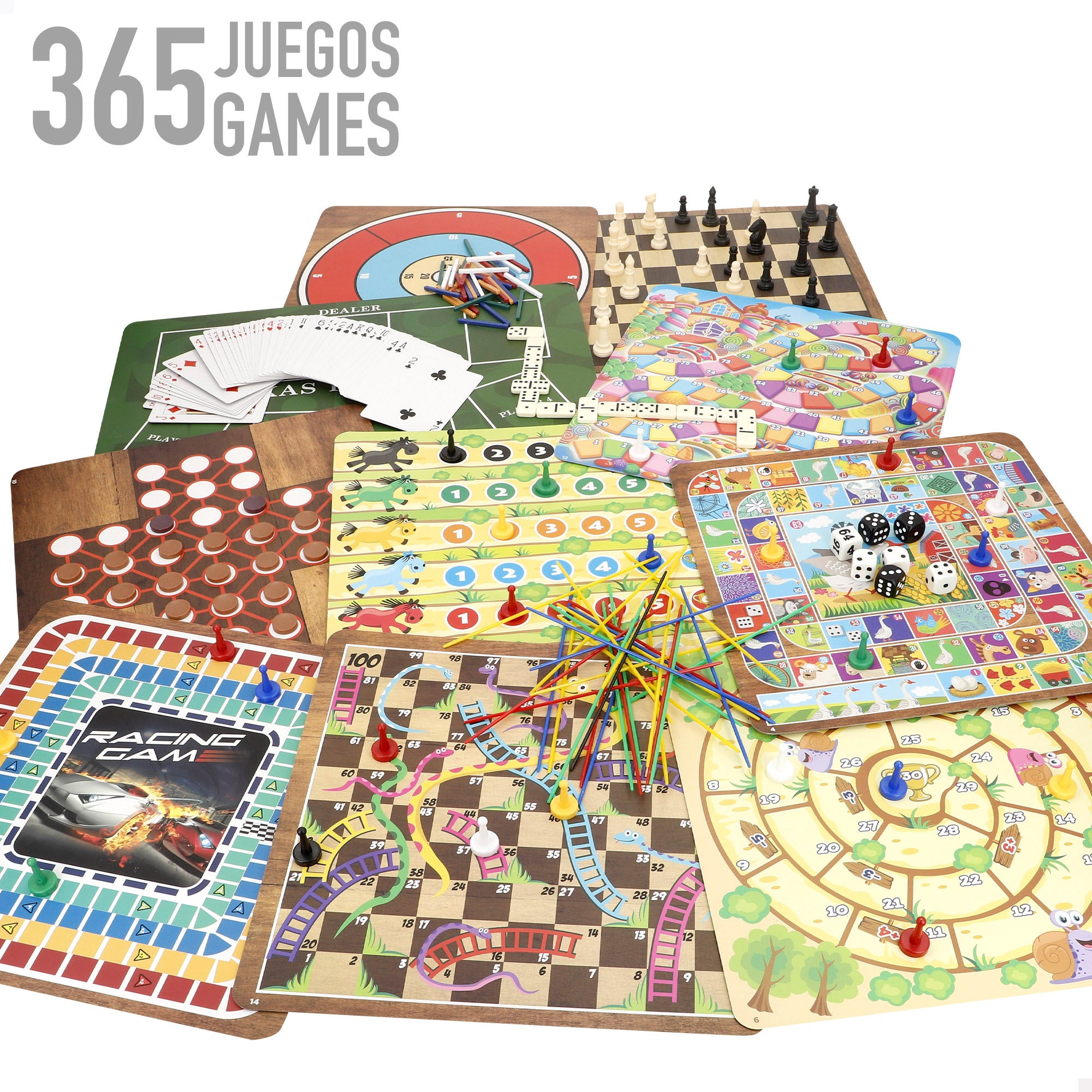 Conjunto de 365 jogos de tabuleiro com caixa metálica CB Games