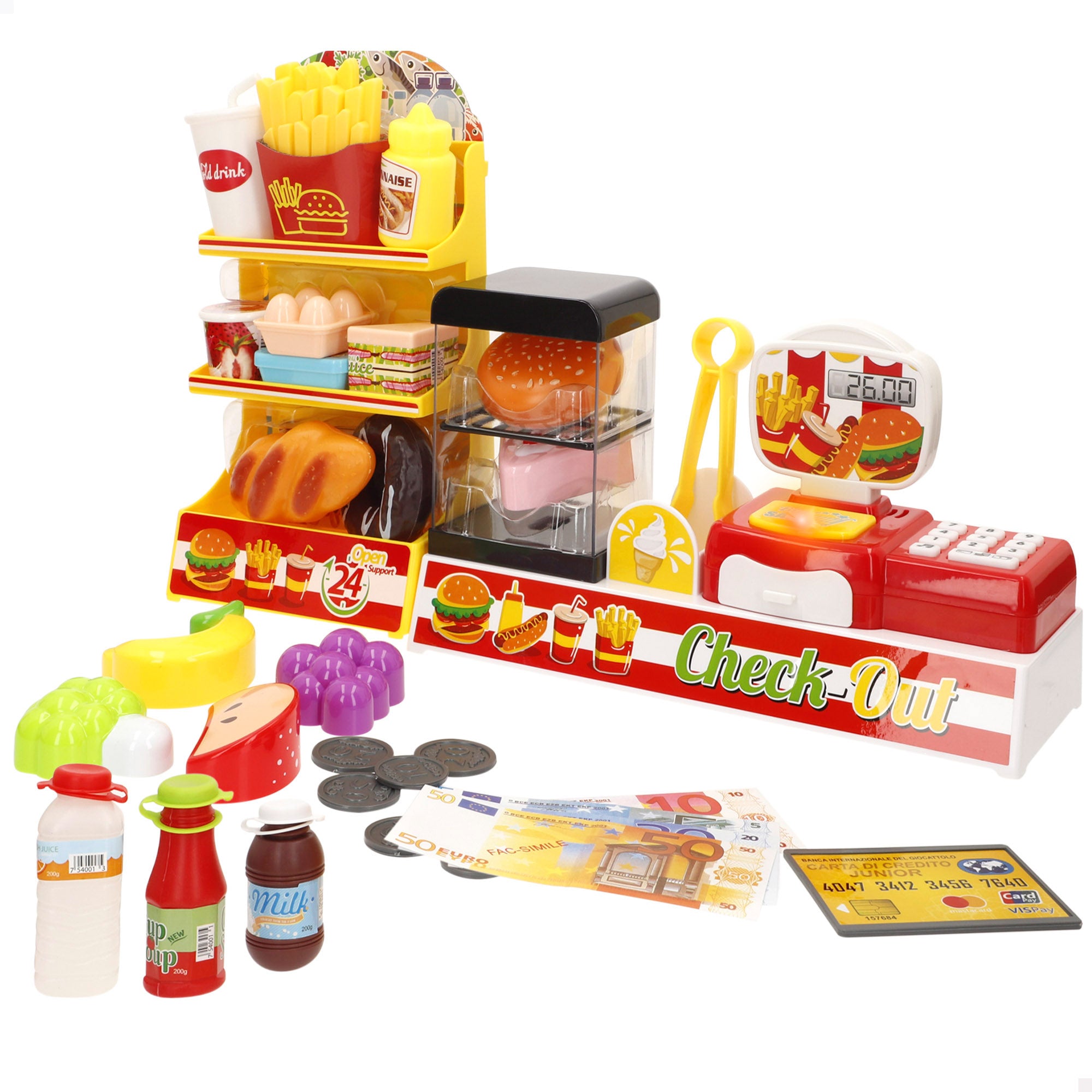 O Meu Supermercado de Brinquedos para a Casa com Acessórios, Luzes e Sons