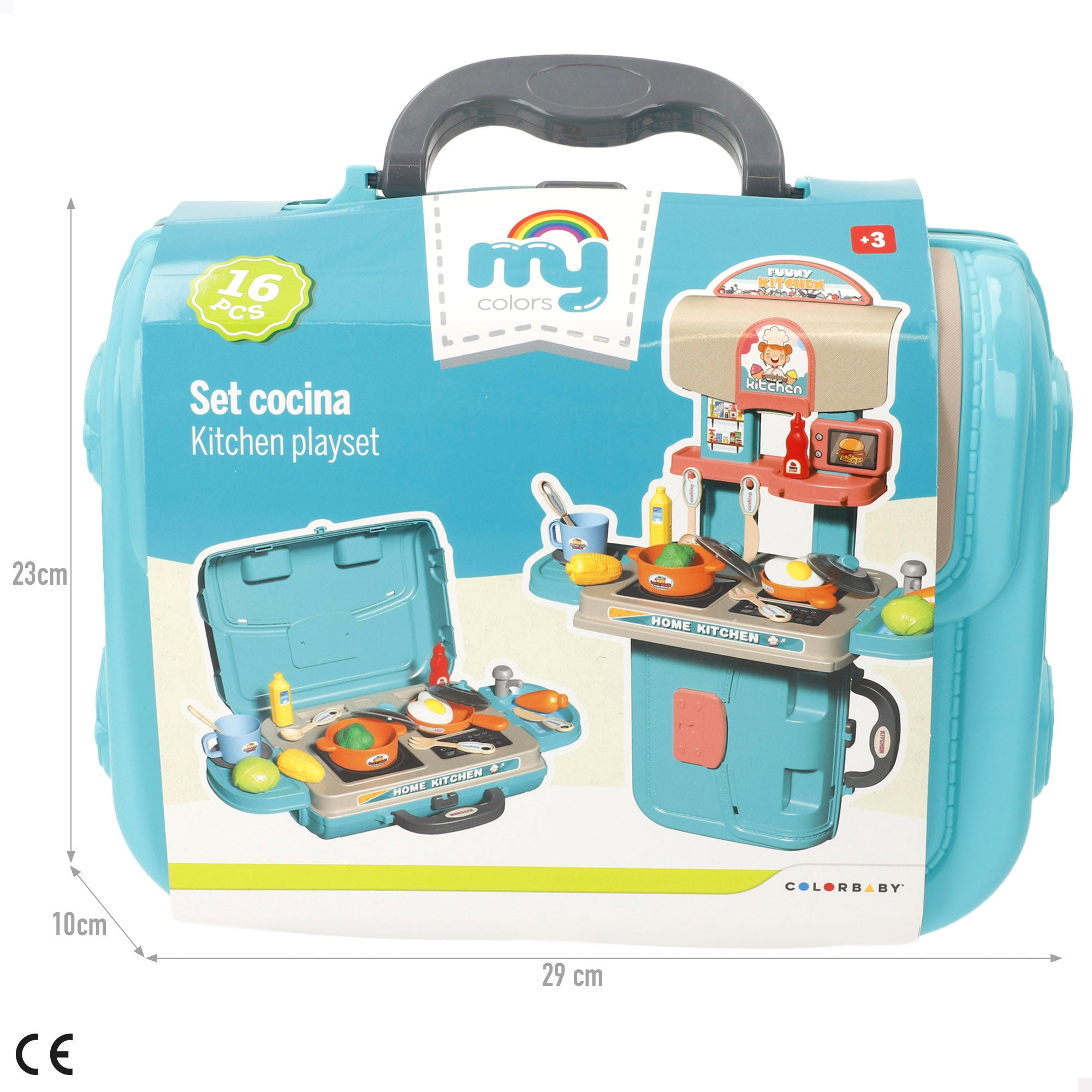 Cozinha de brincar 3 em 1 em mala My Home com acessórios