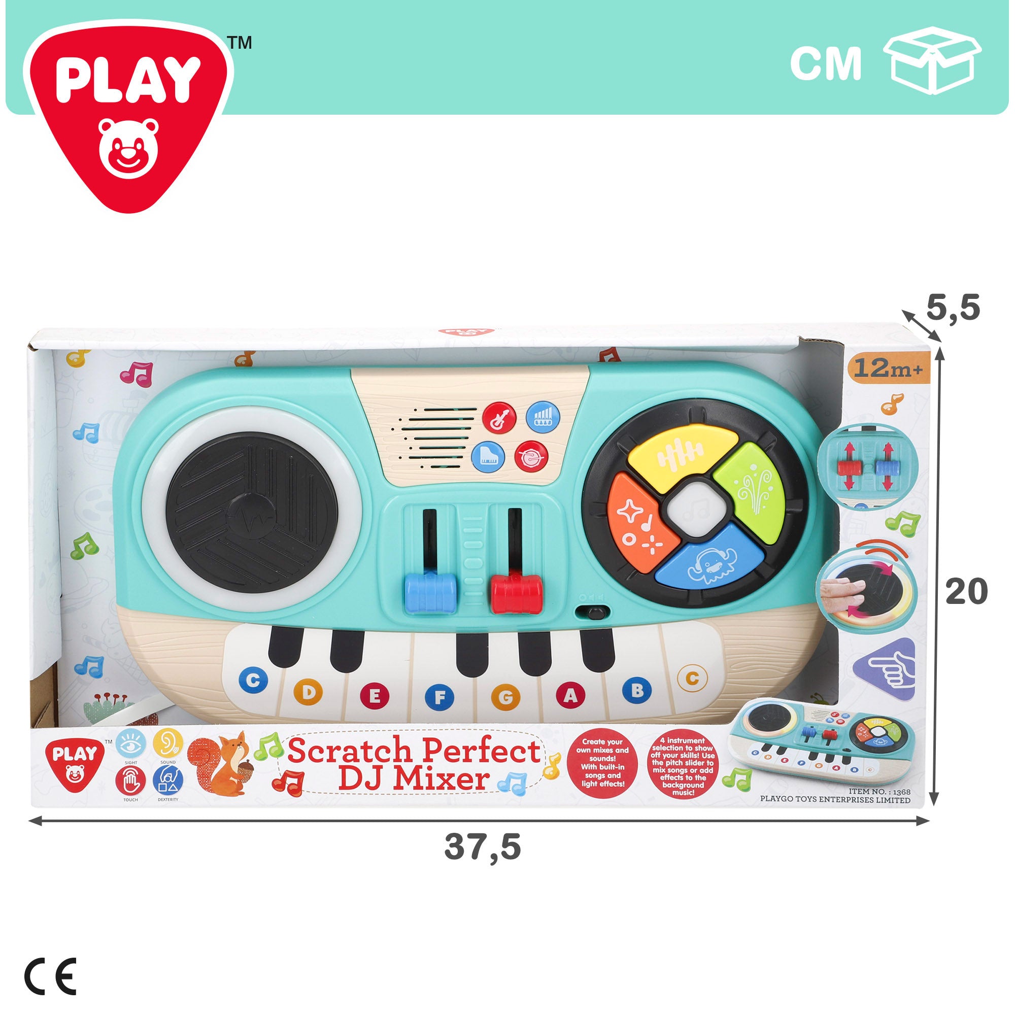 Teclado eletrónico infantil PLAY para DJ com luzes e sons