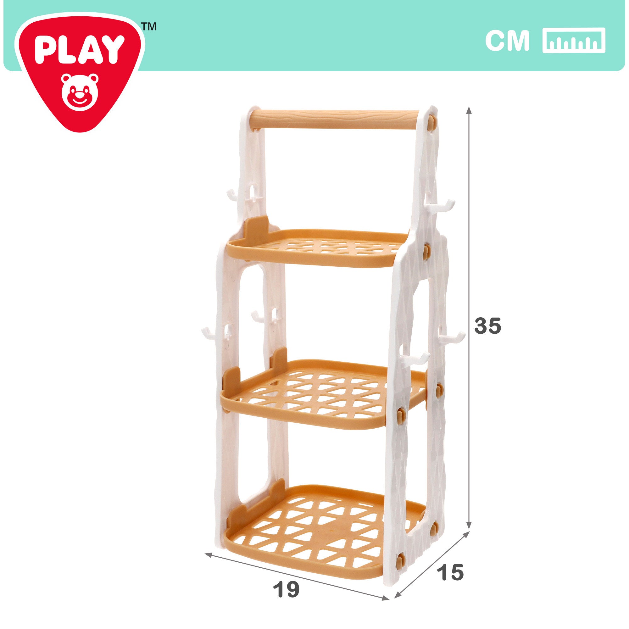 Trem de cozinha infantil PLAY com 13 peças, incluindo panelas, frigideira, escorredor e utensílios.