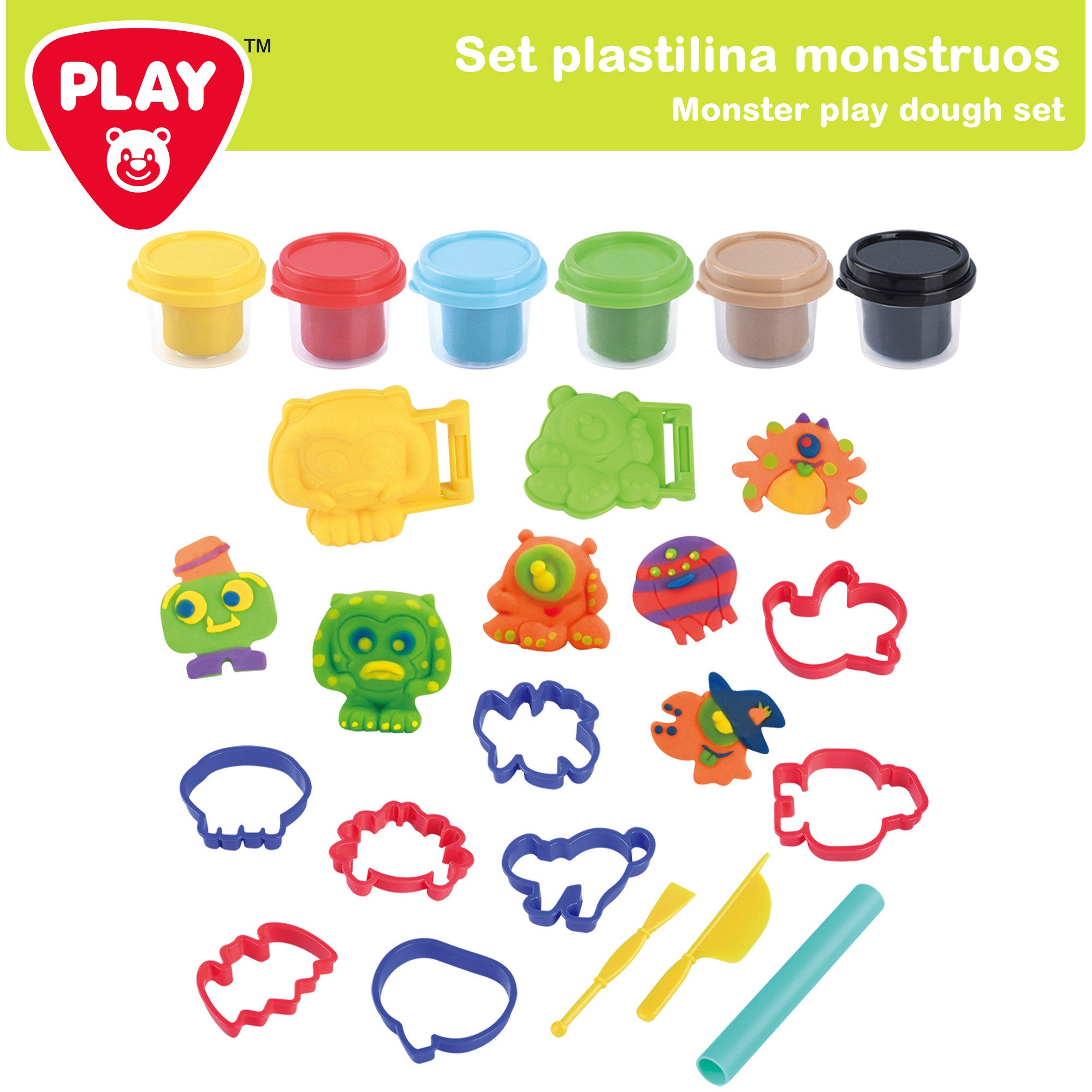 Conjunto de plasticina de modelar Play-Doh Monstro com moldes e acessórios.