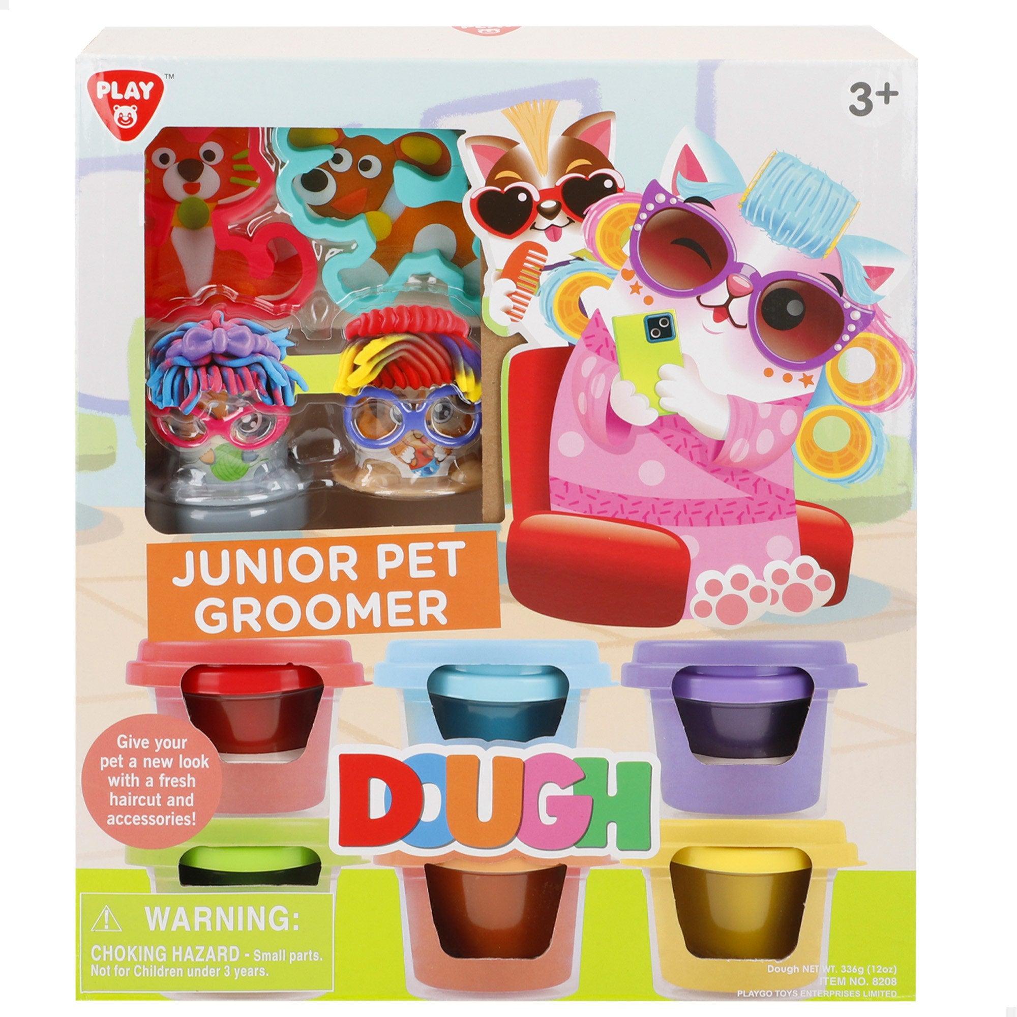 Conjunto de brinquedo para cuidar de animais de estimação PLAY com moldes e acessórios.