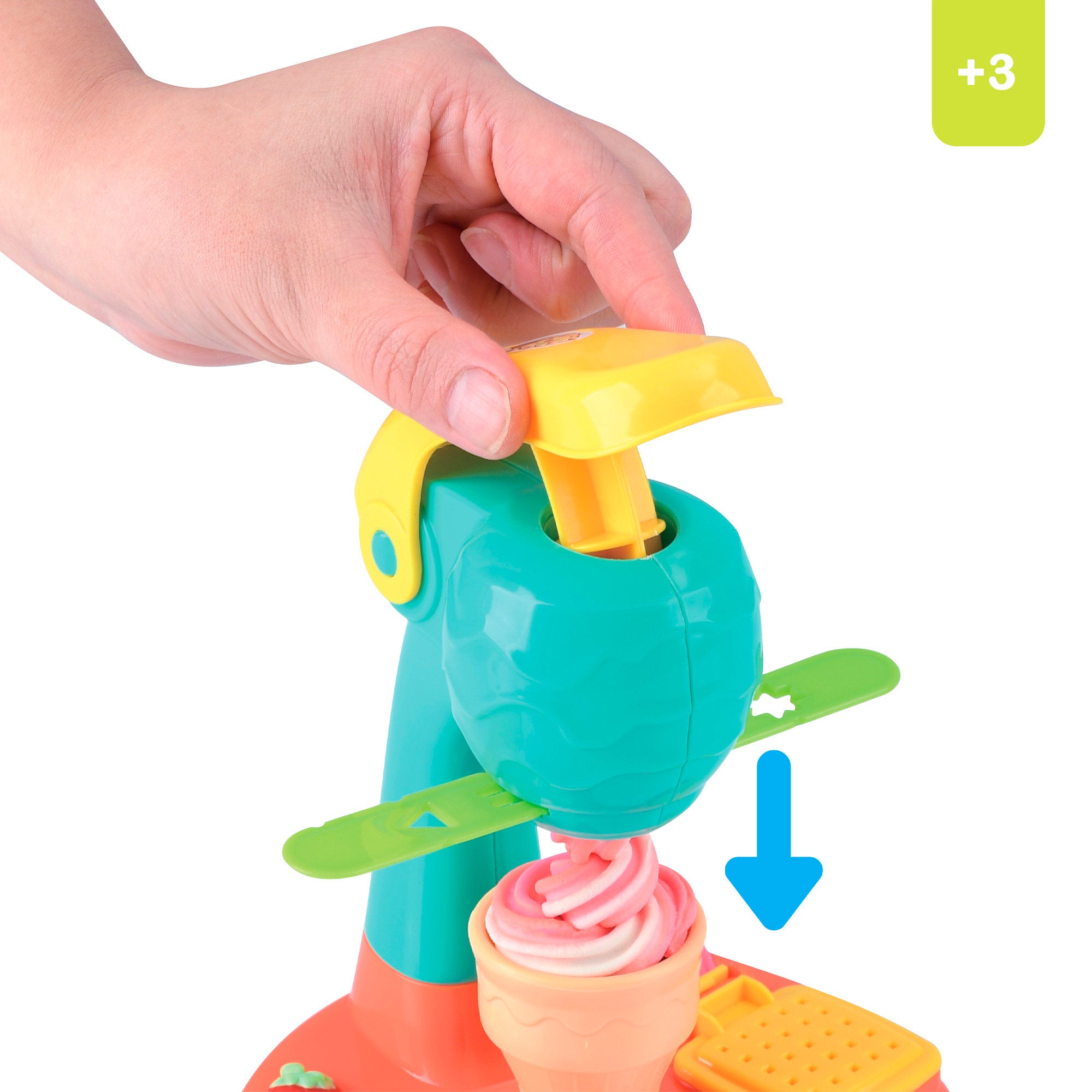 Conjunto de massa de modelar PLAY para fazer gelado, com moldes e acessórios.
