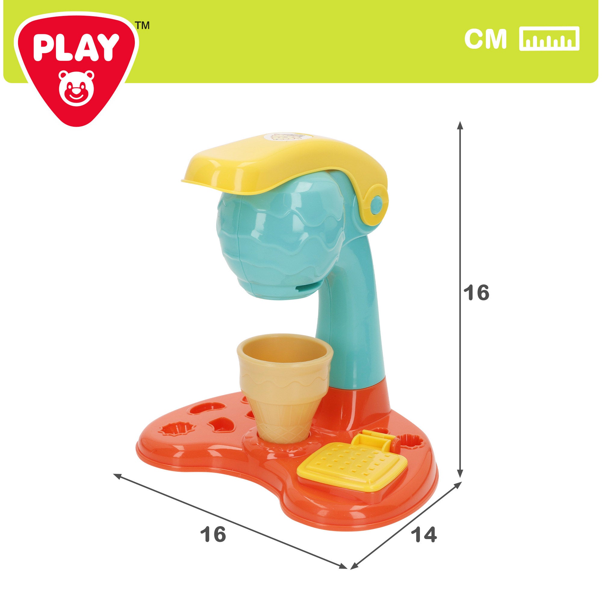 Conjunto de massa de modelar PLAY para fazer gelado, com moldes e acessórios.