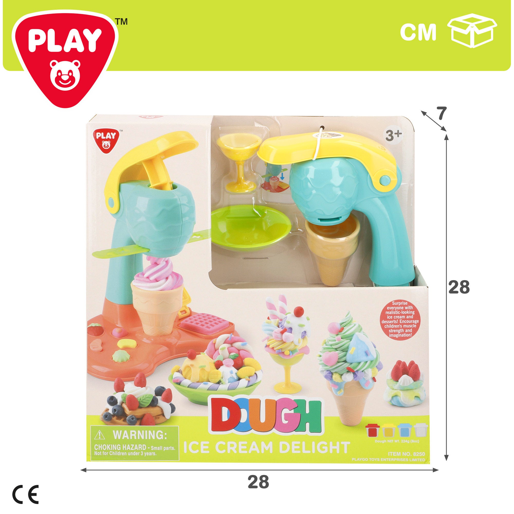 Conjunto de massa de modelar PLAY para fazer gelado, com moldes e acessórios.