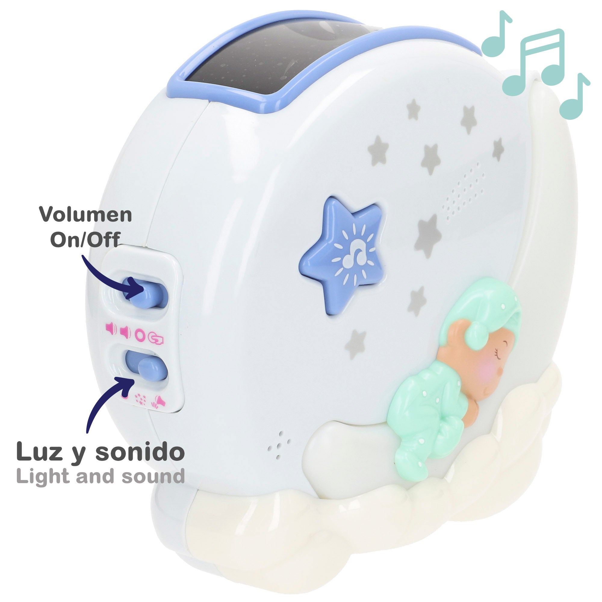 Projetor de Berço PLAY com Luzes e Estrelas Musicais