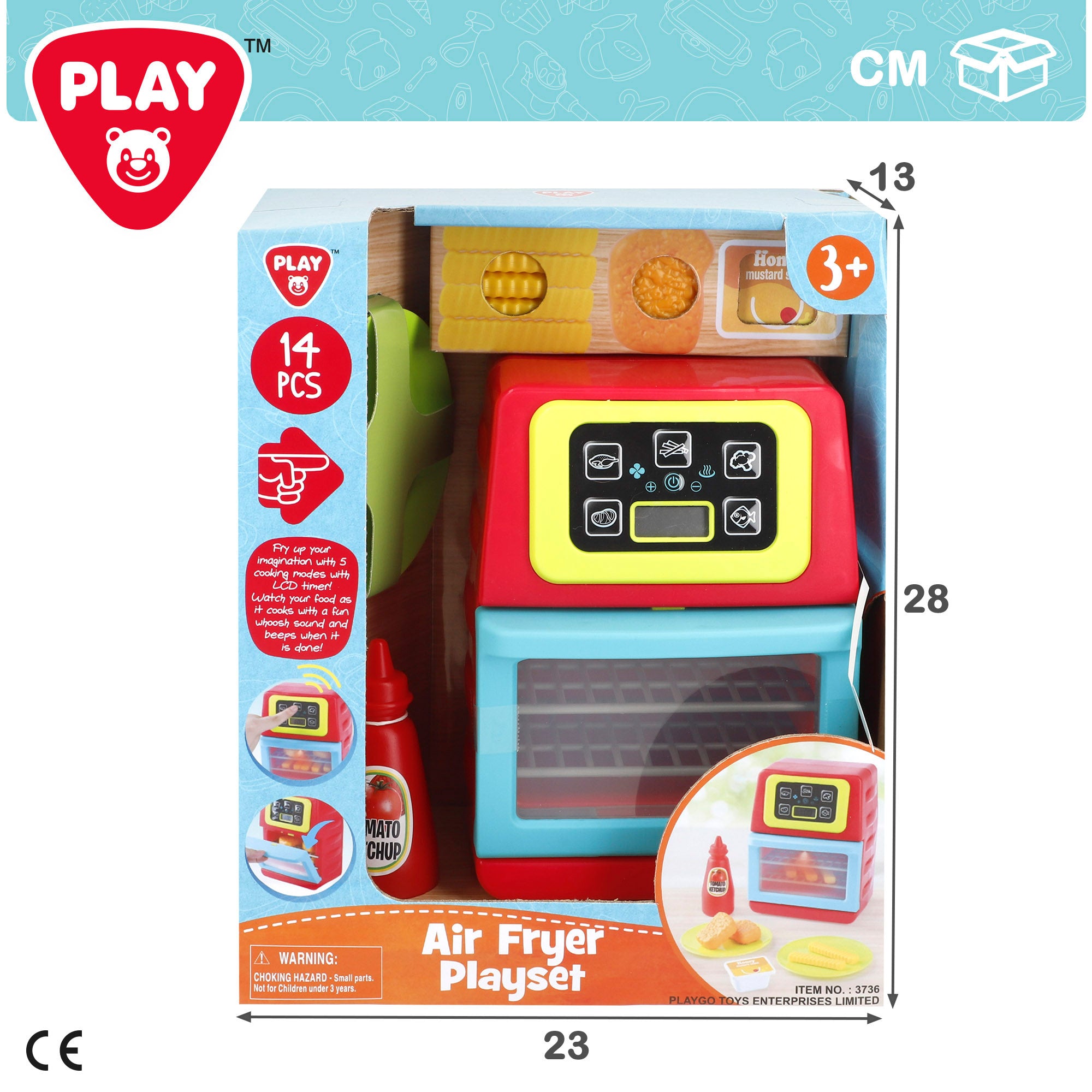 Fritadeira Elétrica de Brinquedo PLAY com 14 Peças, Luzes e Sons