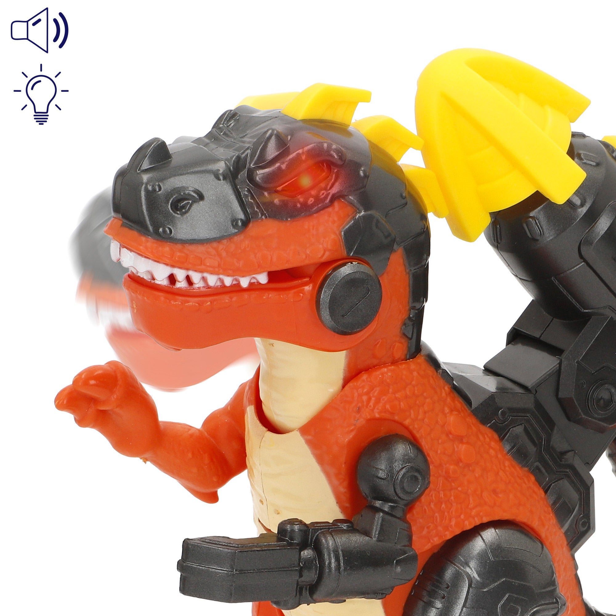 Conjunto de Brinquedos Warrior Tech: Robot vs. Dinossauro com Luz e Som (Cores Sortidas)