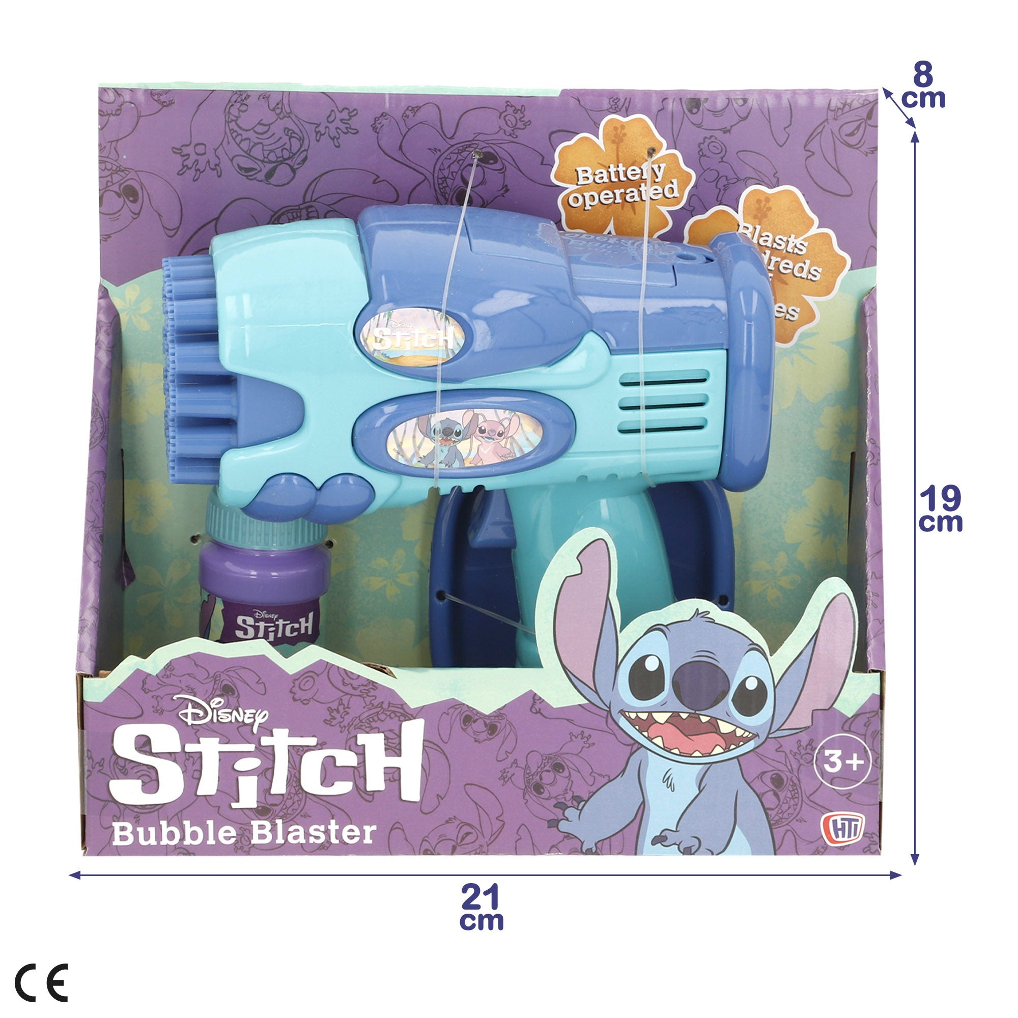 Stitch Pistola elétrica de bolhas de sabão 59 ml