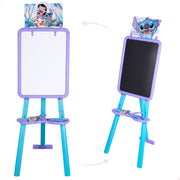 Quadro de escrever e desenhar Stitch 2 em 1 dupla face com cavalete + 3 anos