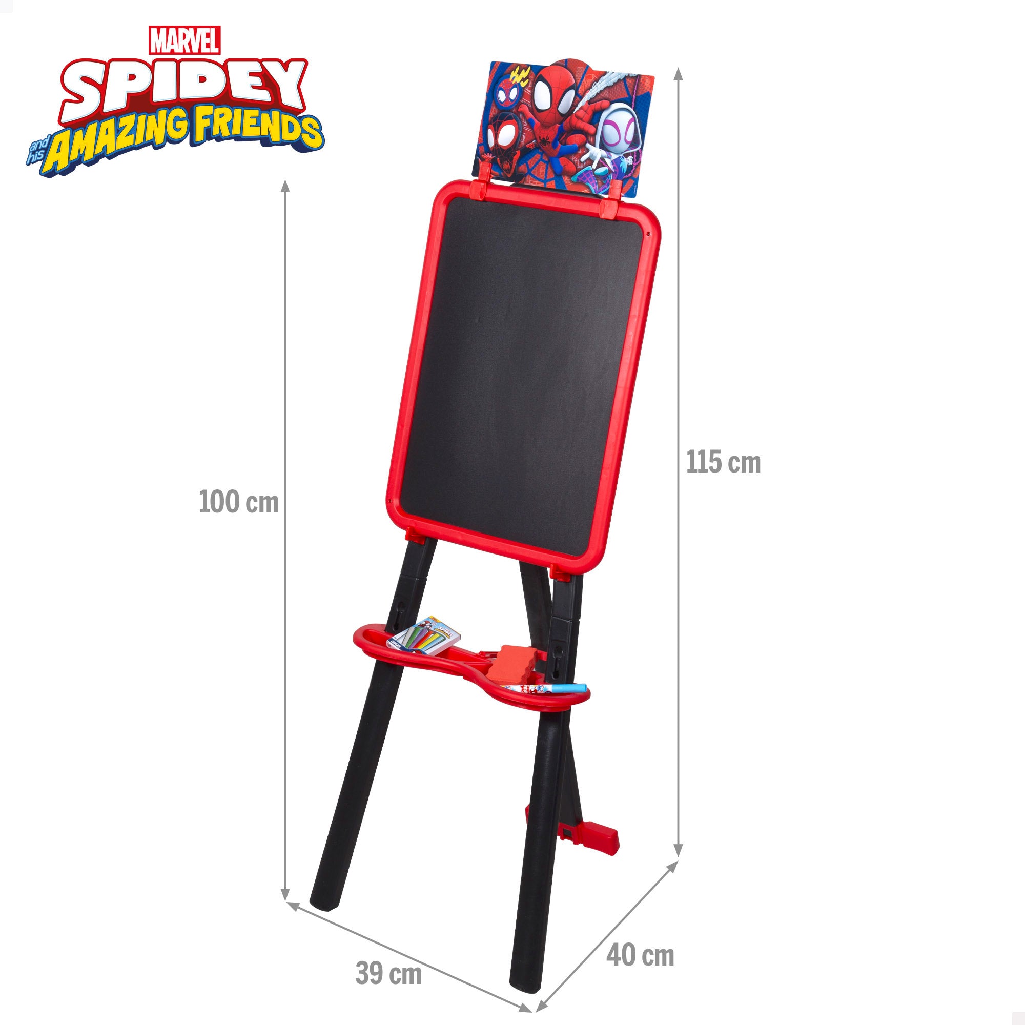 Quadro 2 em 1 dupla face Spidey com cavalete + 3 anos