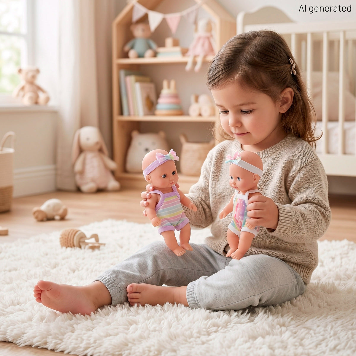 Conjunto de 2 bebés de 20 cm com enchimentos Colorbaby's