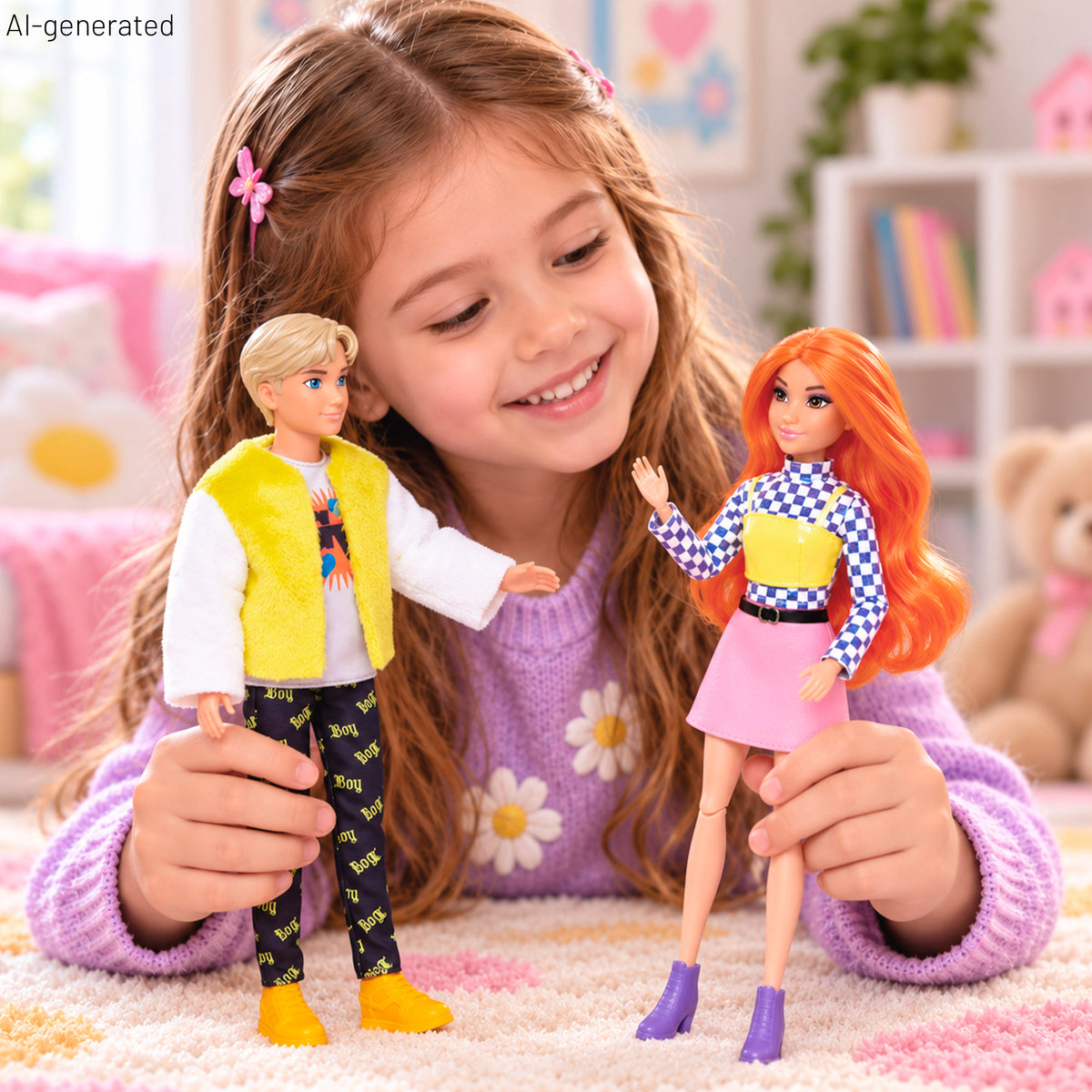 Conjunto de 2 bonecos articulados de 30 cm com acessórios Isabella & Enzo