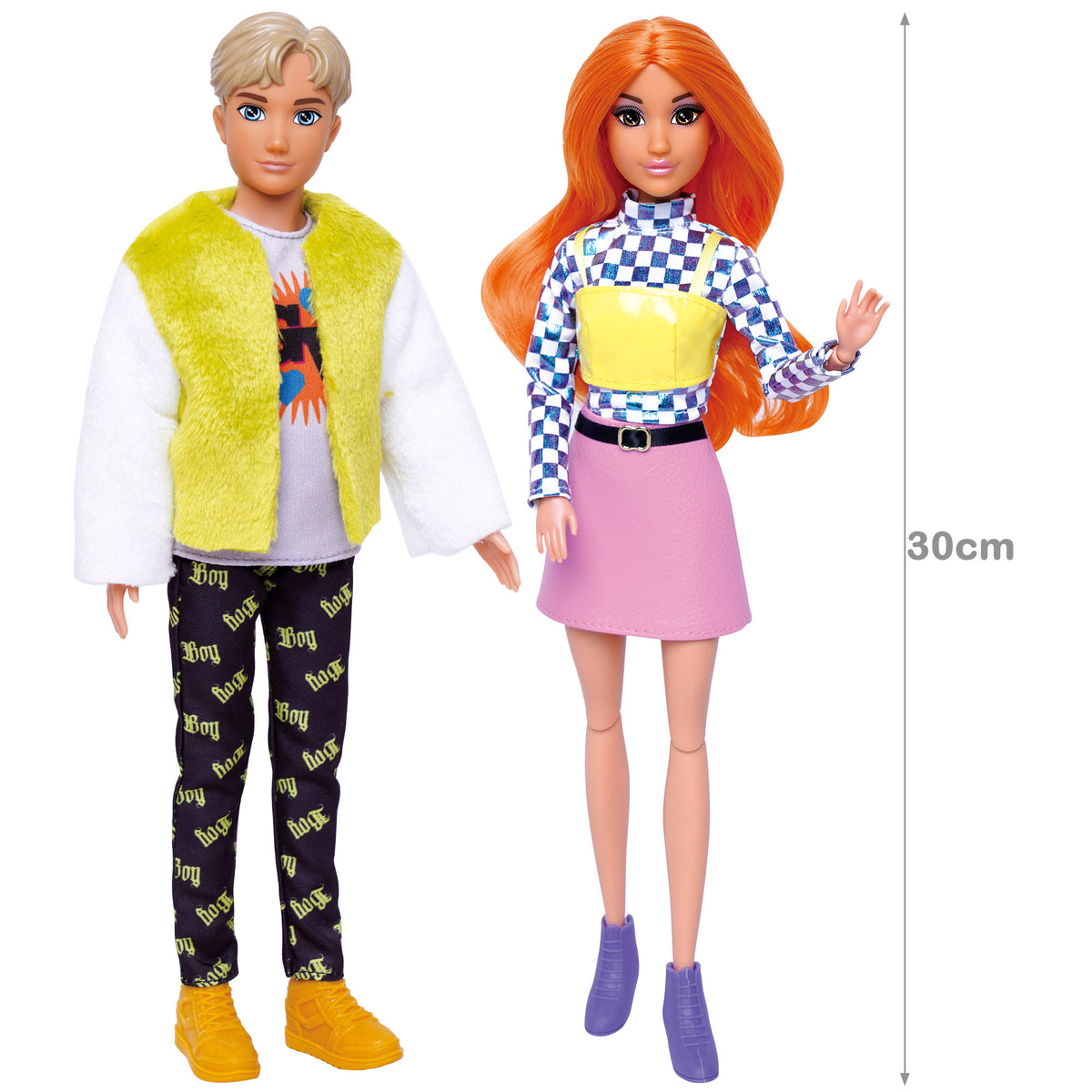 Conjunto de 2 bonecos articulados de 30 cm com acessórios Isabella & Enzo