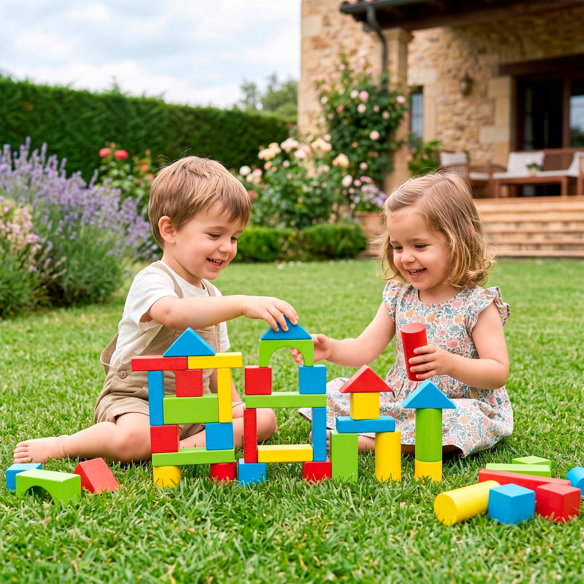 WOOMAX Cubo 100 blocos madeira +18 meses