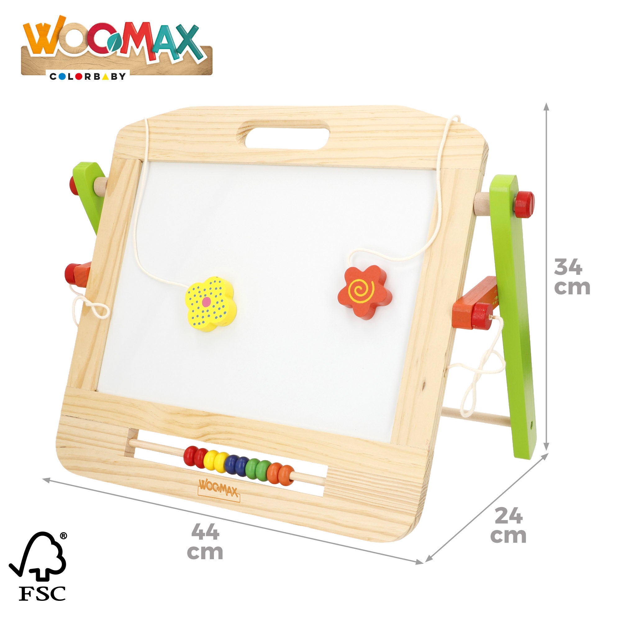 WOOMAX Quadro de ardósia 2 em 1 com acessórios + 3 anos