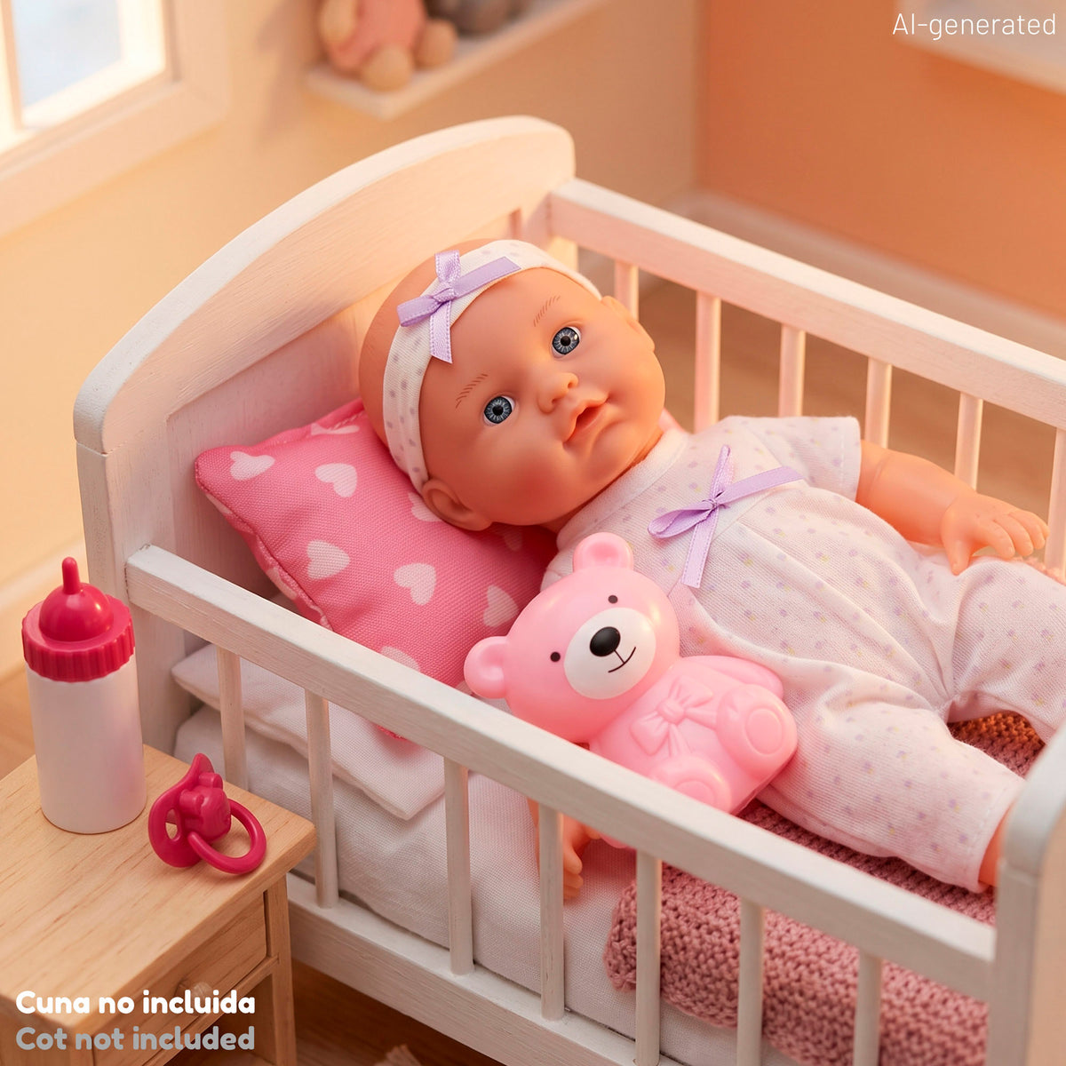 Boneca bebé 32 cm com acessórios + 24 meses Colorbaby's