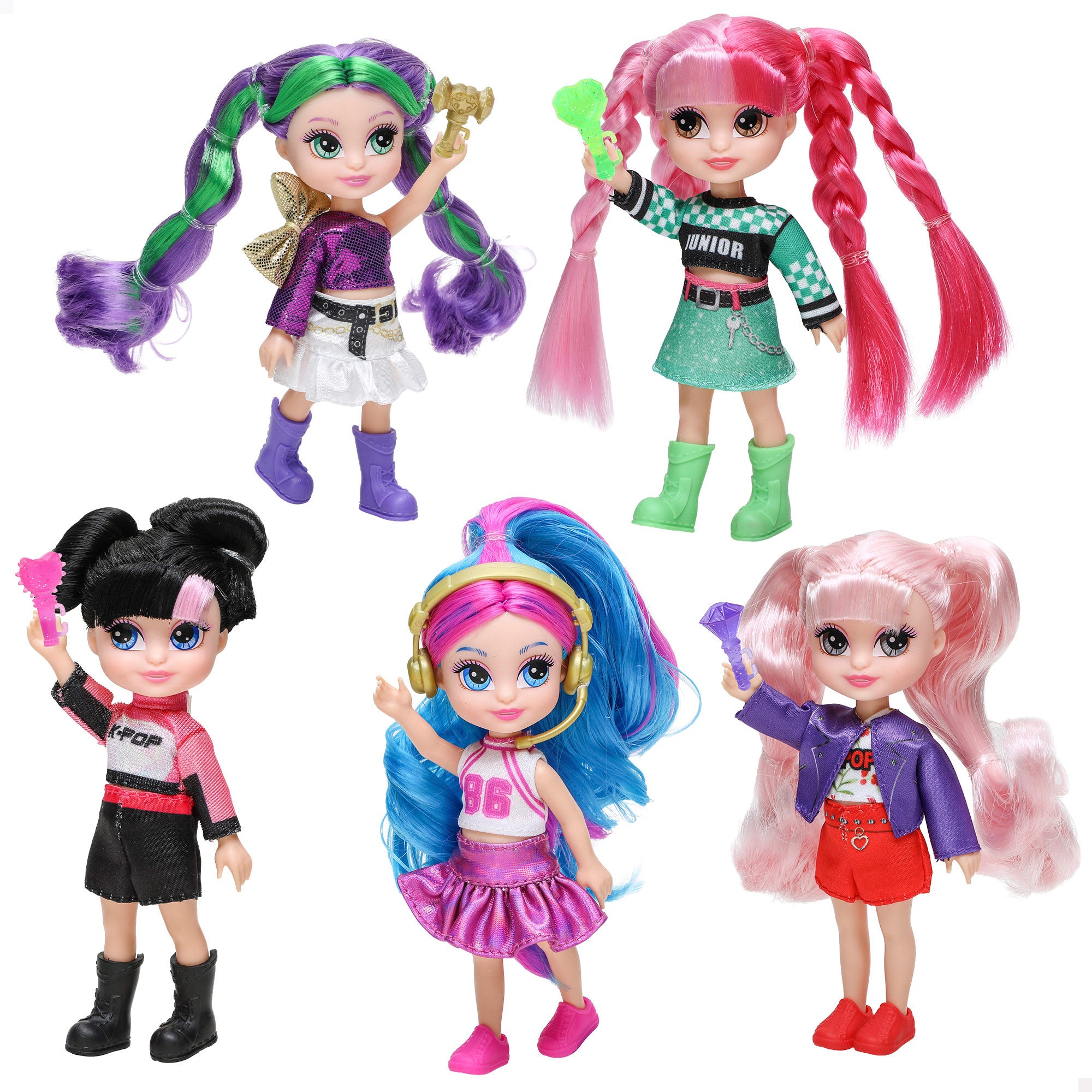 Conjunto de 5 bonecas pequenas 12 cm K-Pop Idol Junior
