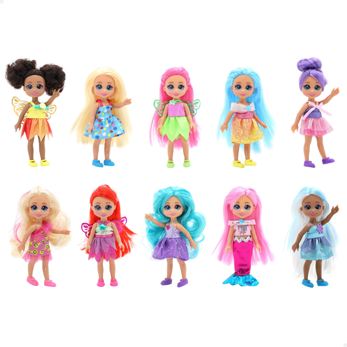 Set 10 bonecas de fantasia 12 cm Dreameez