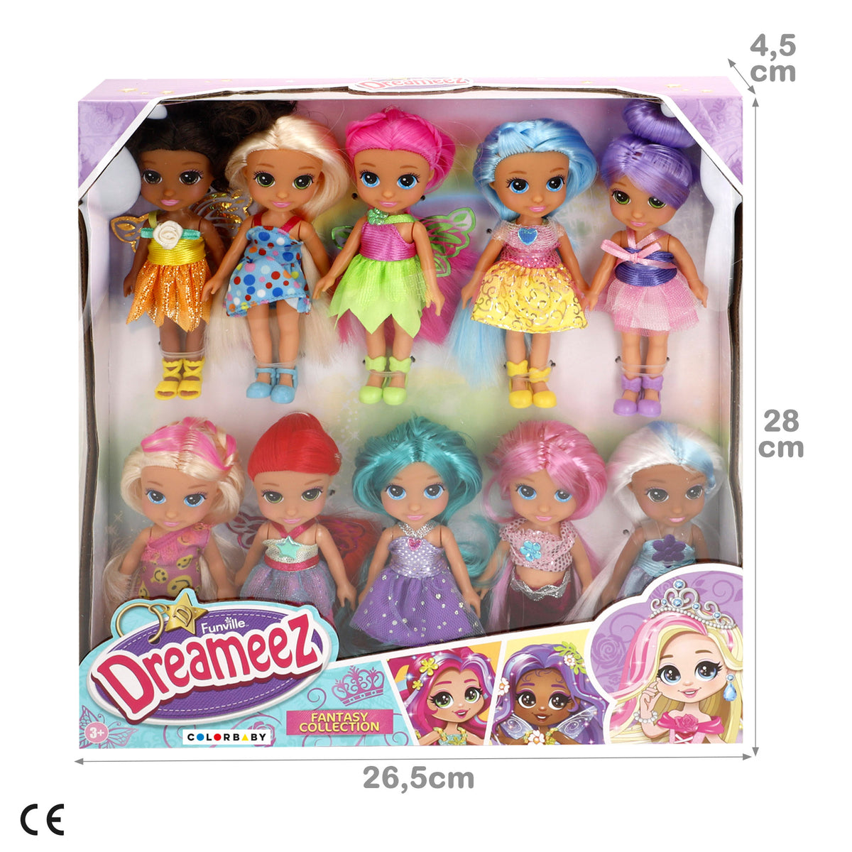 Set 10 bonecas de fantasia 12 cm Dreameez