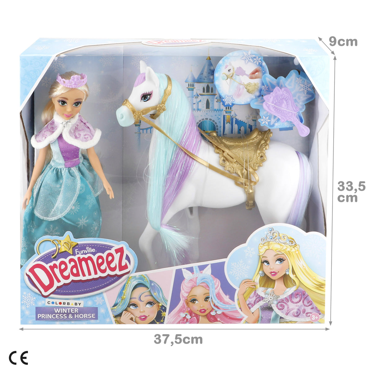 Boneca princesa com cavalo e acessórios + 3 anos Dreameez