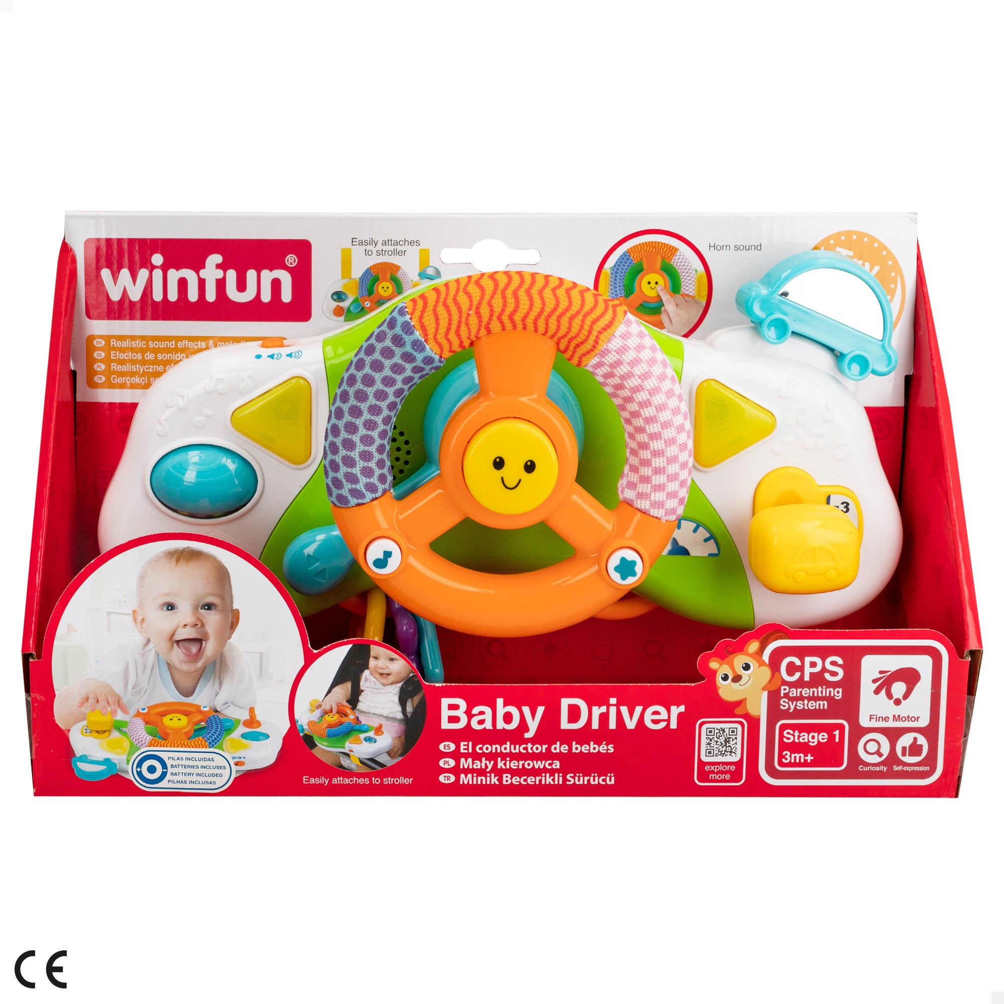 Volante interativo Winfun para carrinho de bebé
