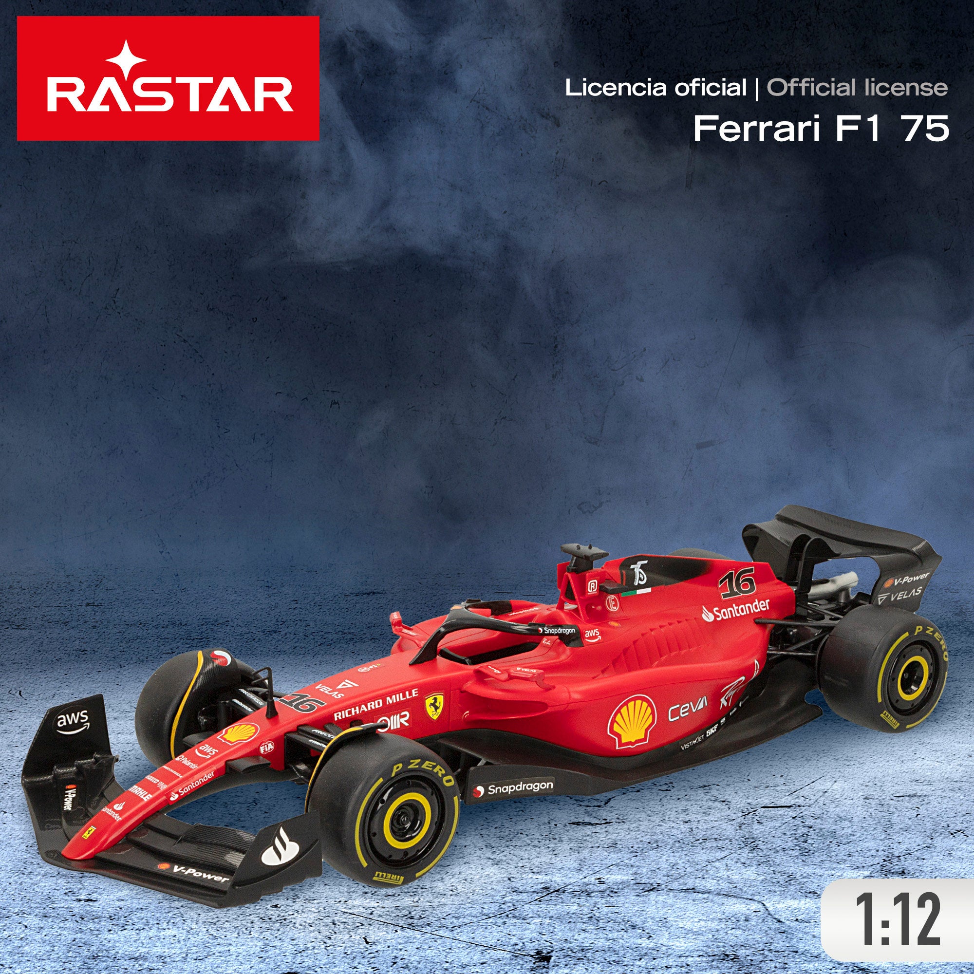 RASTAR 2022 Ferrari F1-75 1:12 Carro Telecomandado