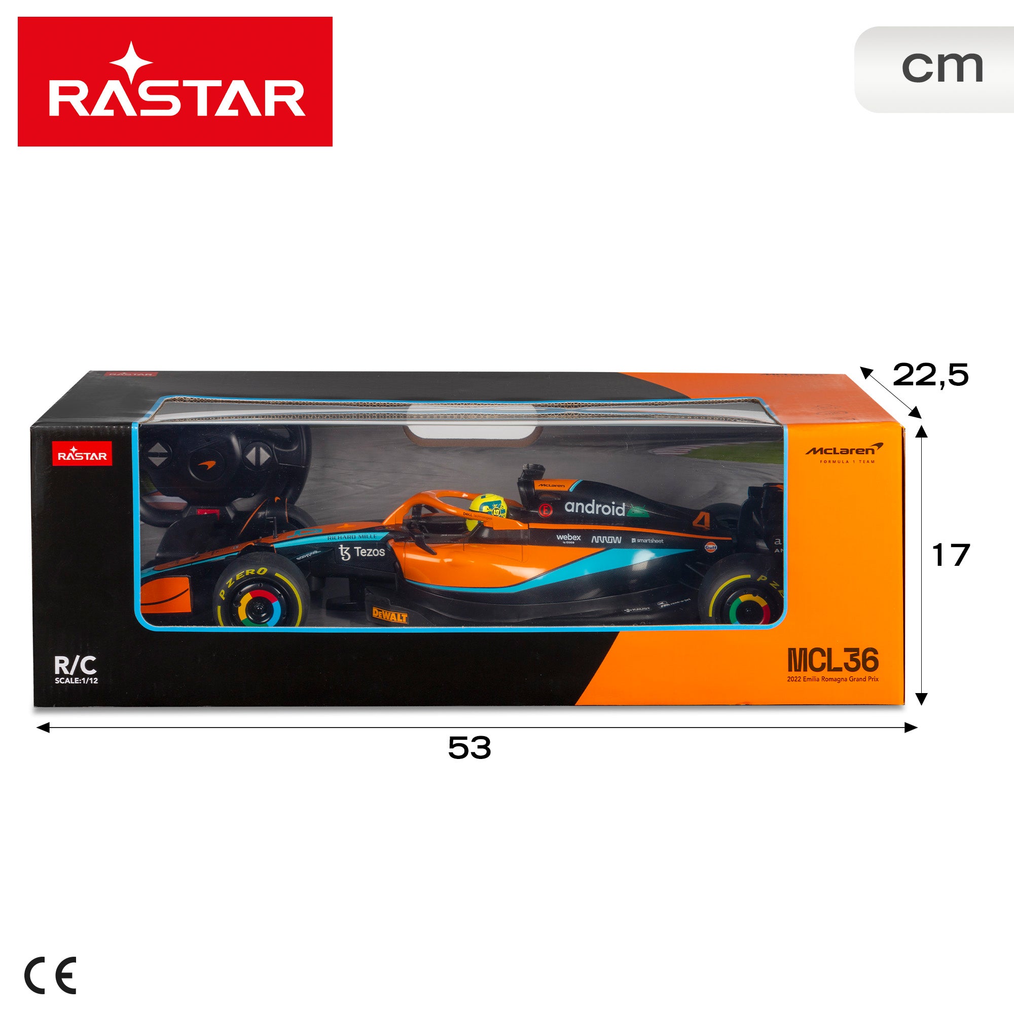 RASTAR F1 2022 McLaren MCL36 1:12 Carro Telecomandado