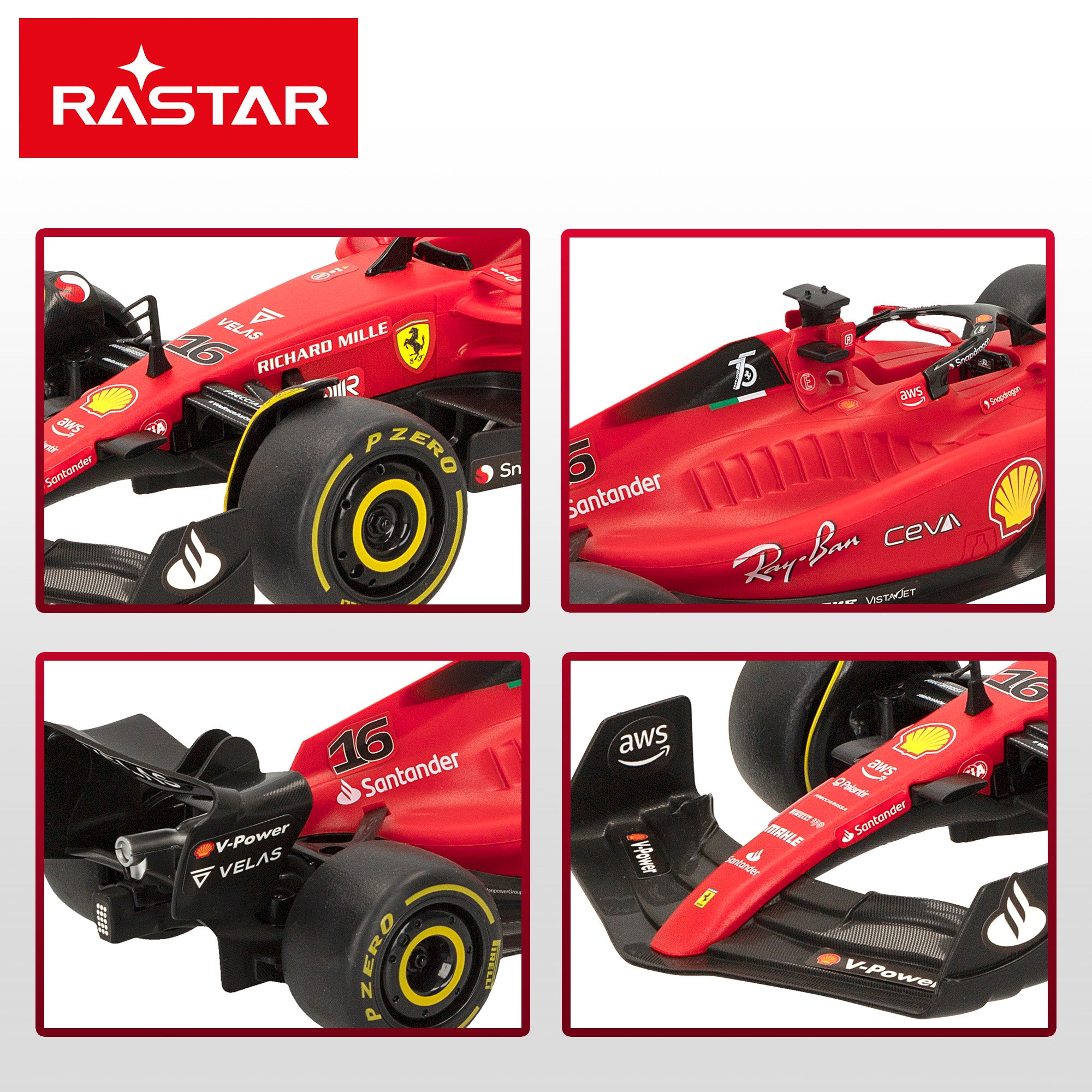 RASTAR Carro Telecomandado 2022 Ferrari F1-75 1:18