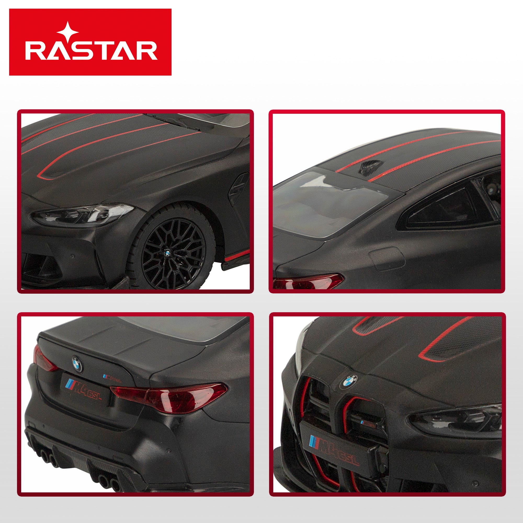 RASTAR BMW M4 CSL 1:16 com comando e luzes.