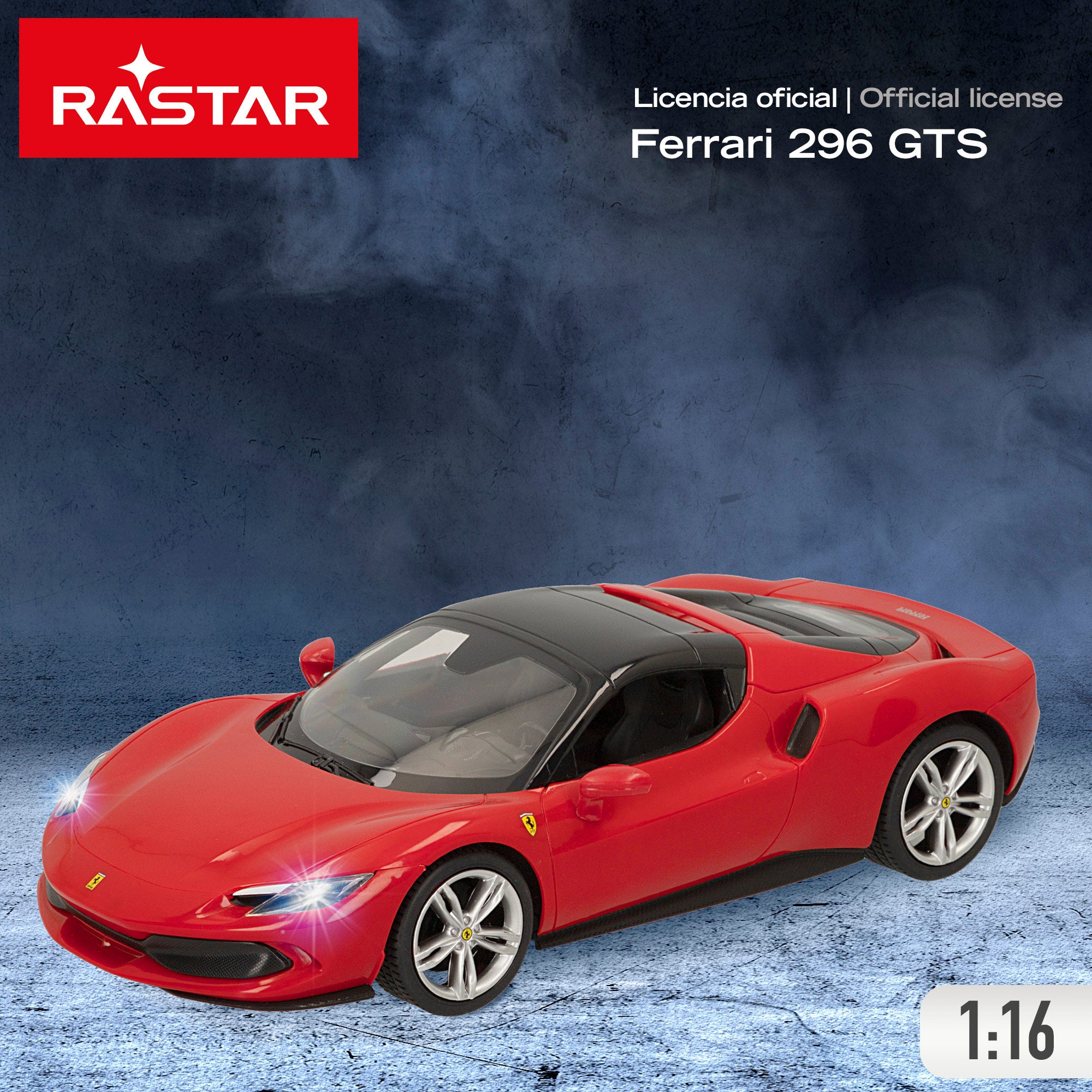 RASTAR Carro Telecomandado Ferrari 296 GTS 1:16 com Luzes