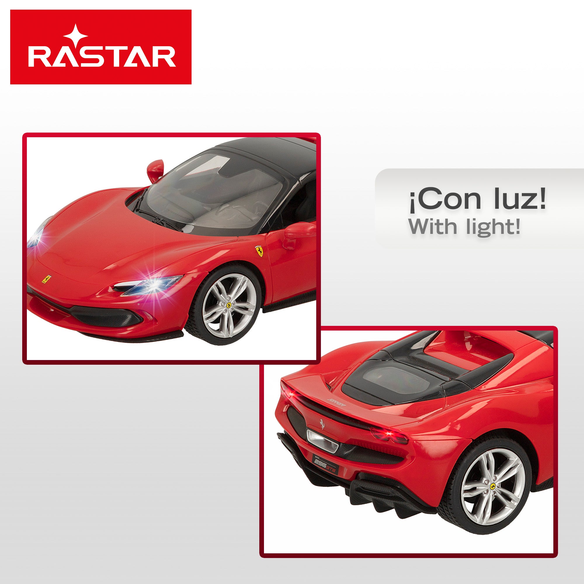 RASTAR Carro Telecomandado Ferrari 296 GTS 1:16 com Luzes