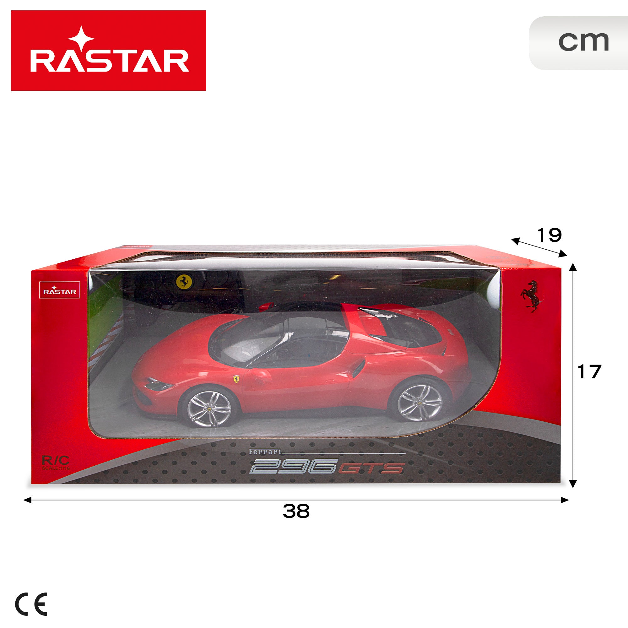 RASTAR Carro Telecomandado Ferrari 296 GTS 1:16 com Luzes