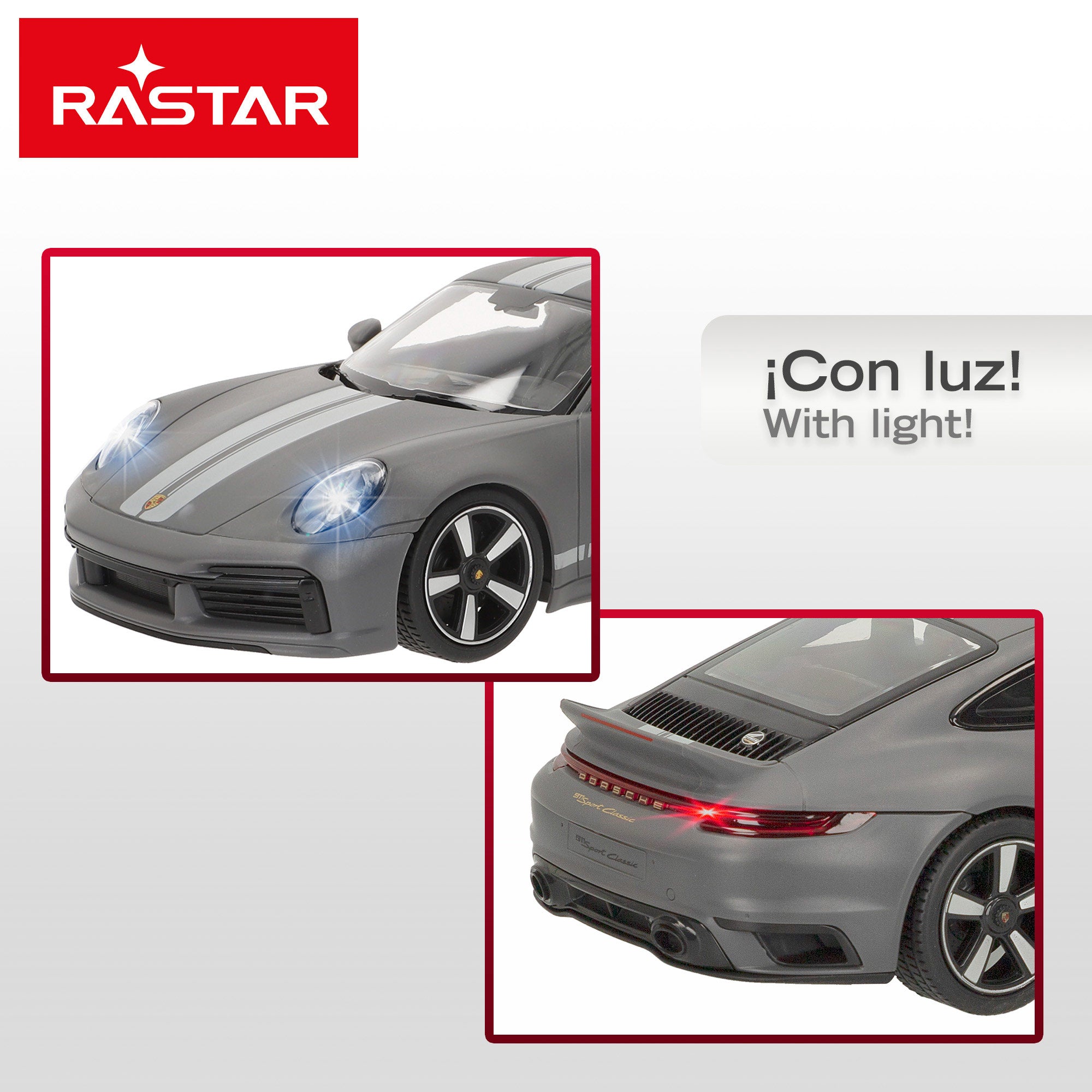RASTAR Carro Telecomandado Porsche 911 Sport Classic 1:16 com Luzes