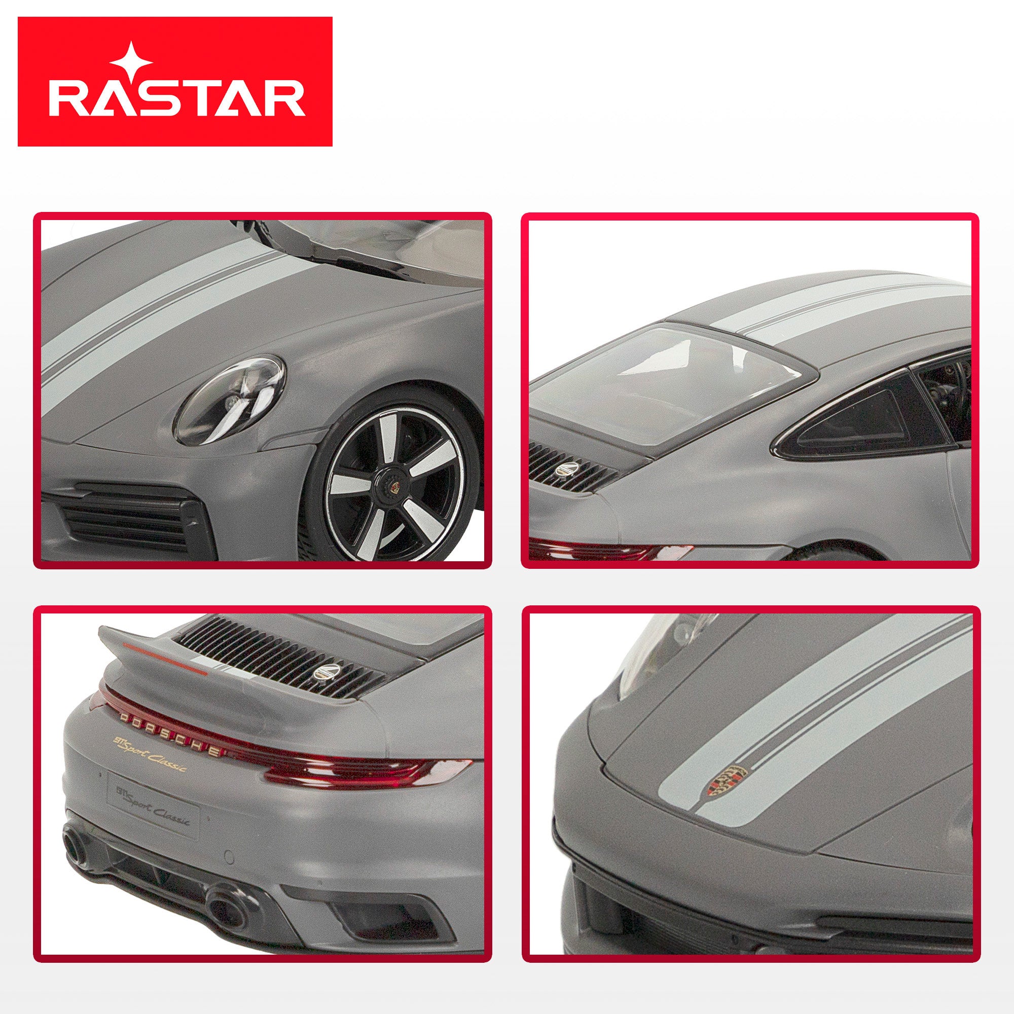 RASTAR Carro Telecomandado Porsche 911 Sport Classic 1:16 com Luzes