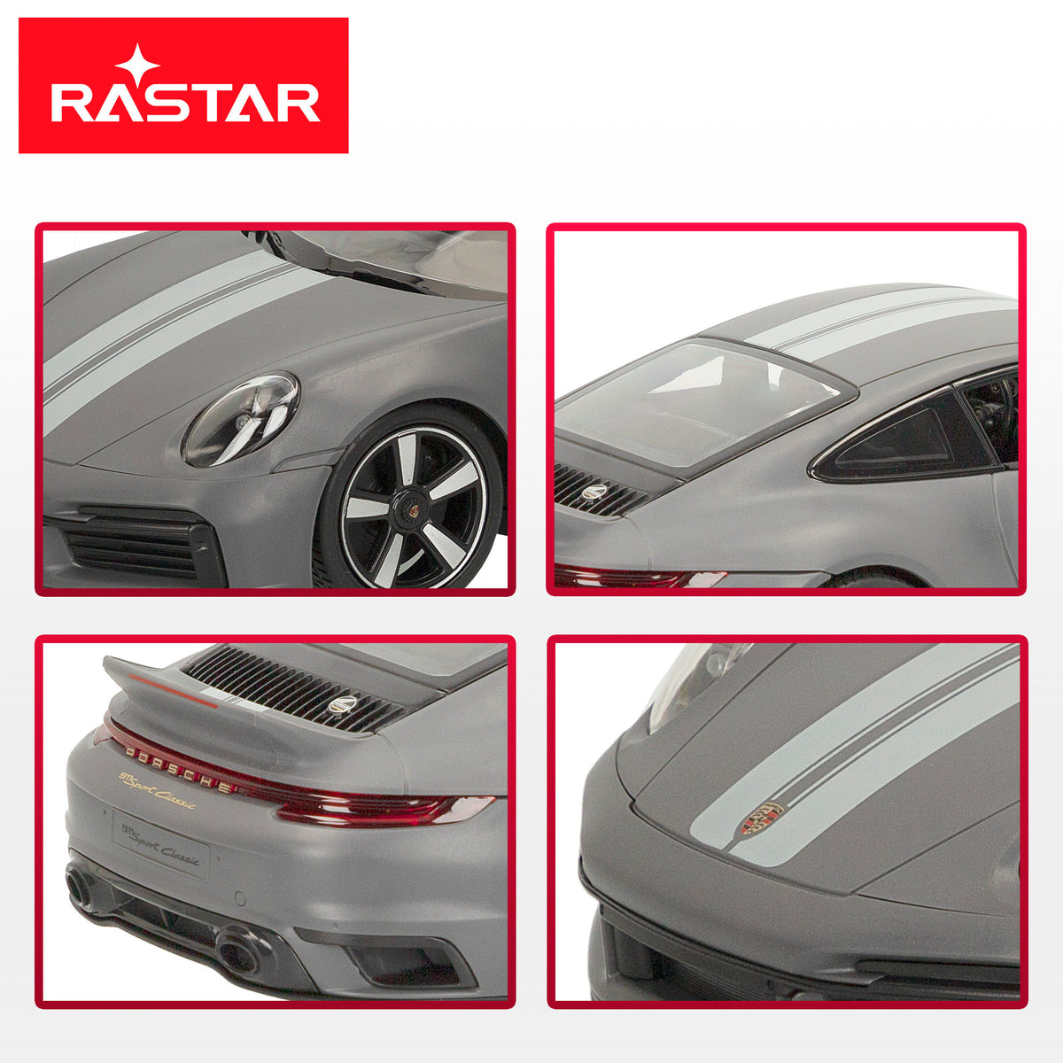 RASTAR Carro Telecomandado Porsche 911 Sport Classic 1:16 com Luzes