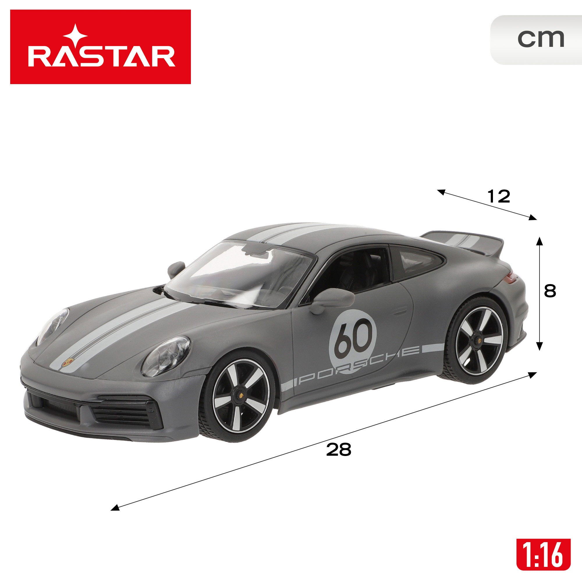 RASTAR Carro Telecomandado Porsche 911 Sport Classic 1:16 com Luzes