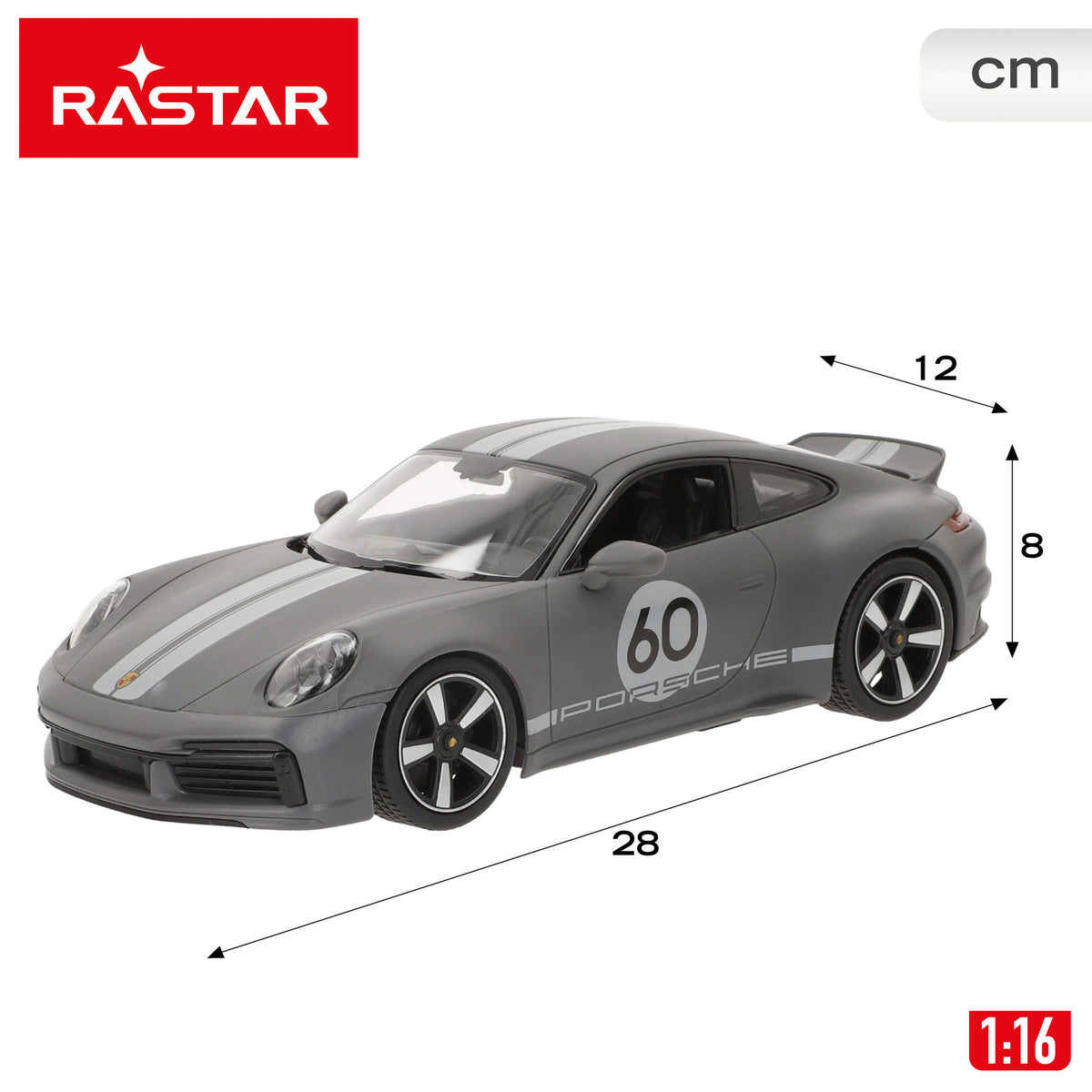 RASTAR Carro Telecomandado Porsche 911 Sport Classic 1:16 com Luzes