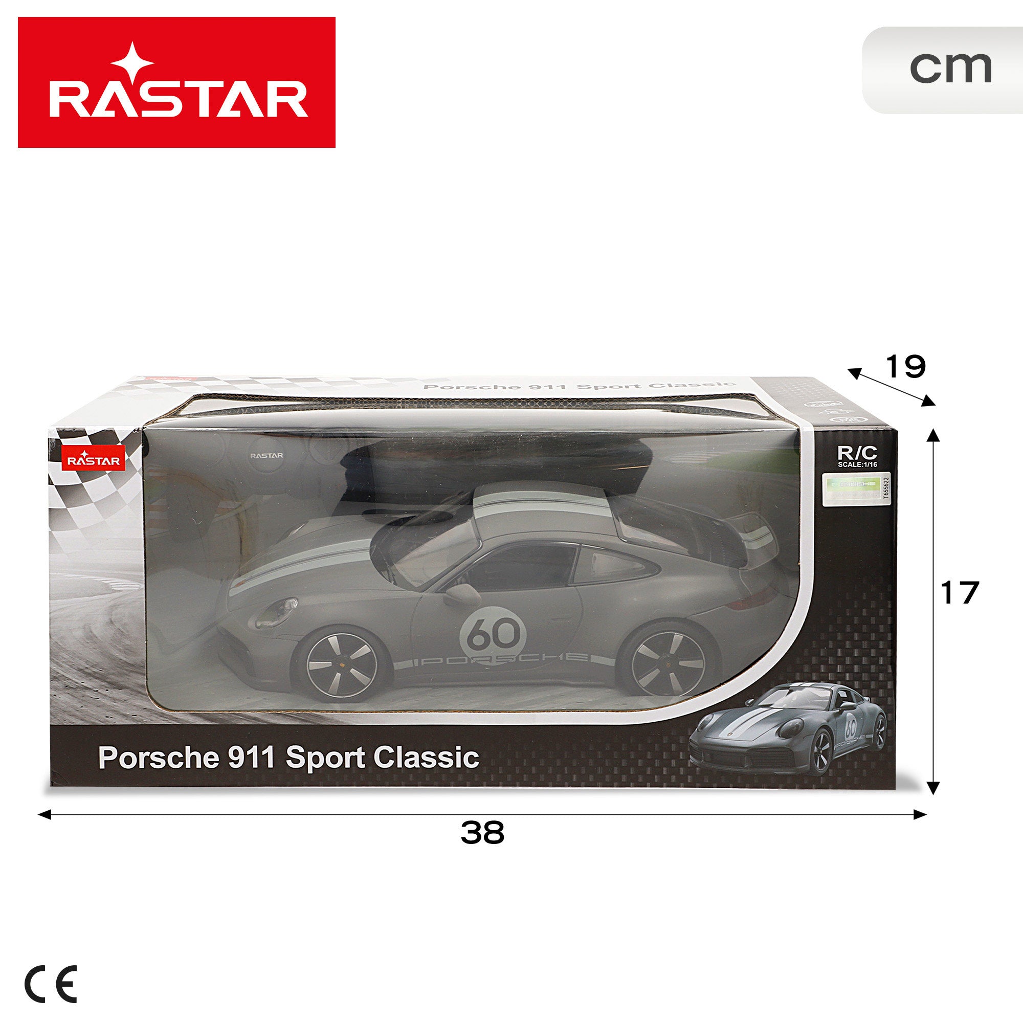 RASTAR Carro Telecomandado Porsche 911 Sport Classic 1:16 com Luzes